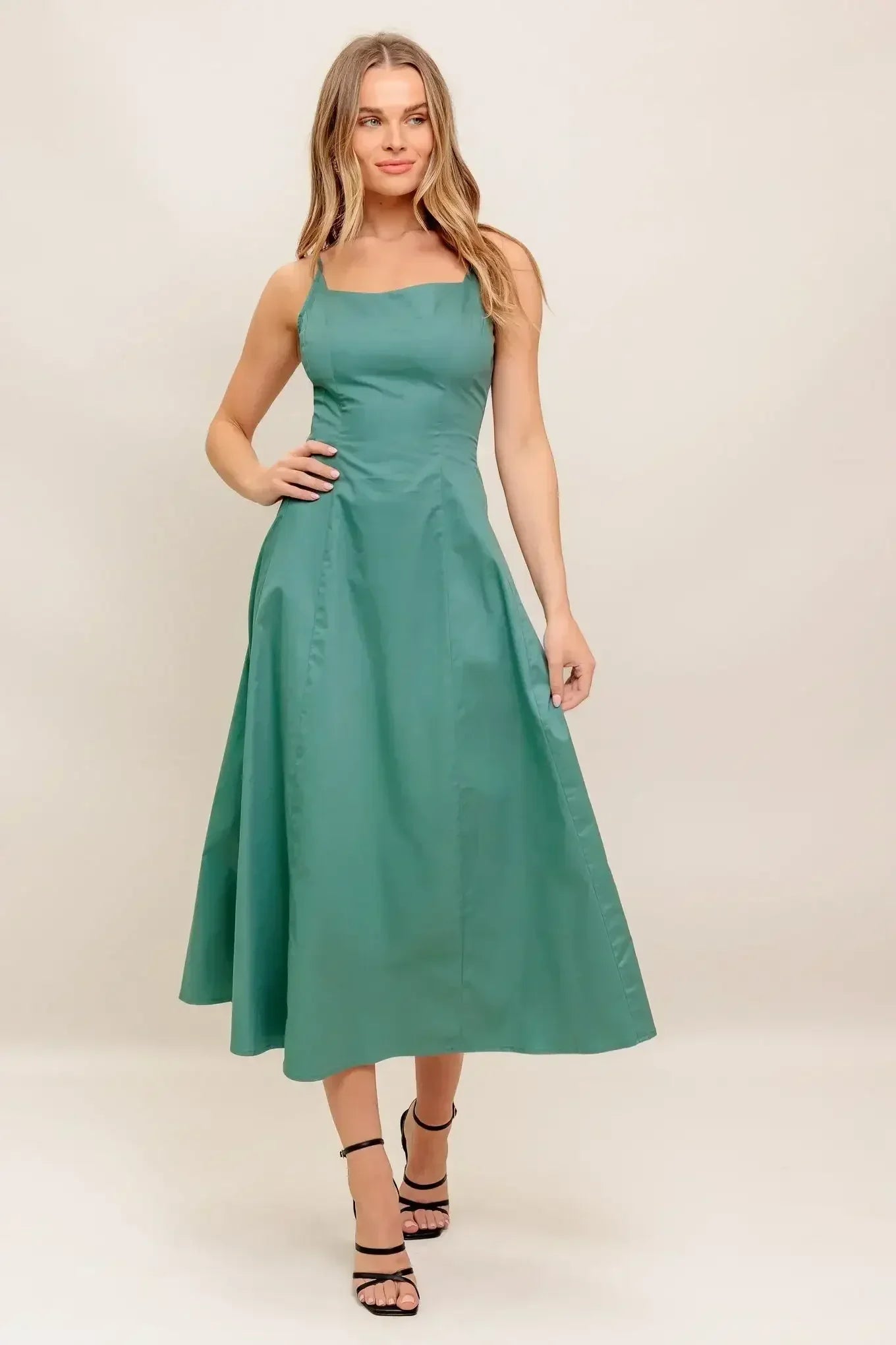 VIOLA VERDE ELEGANTE MIDI DRESS