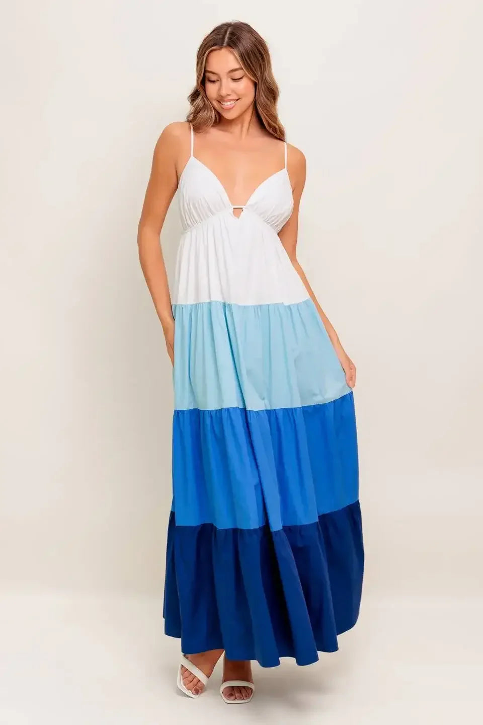 CRUISE MODE MIDI DRESS - BLUE COLOR BLOCK