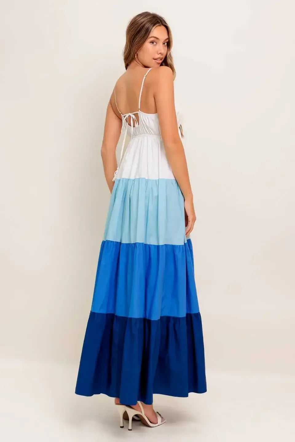 CRUISE MODE MIDI DRESS - BLUE COLOR BLOCK