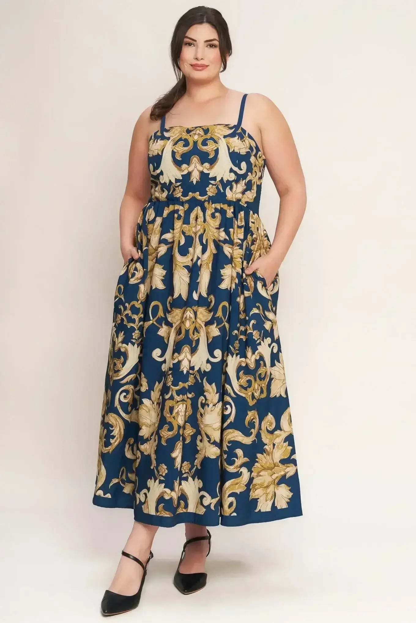 IMPERIAL BLOOM BLUE MIDI DRESS