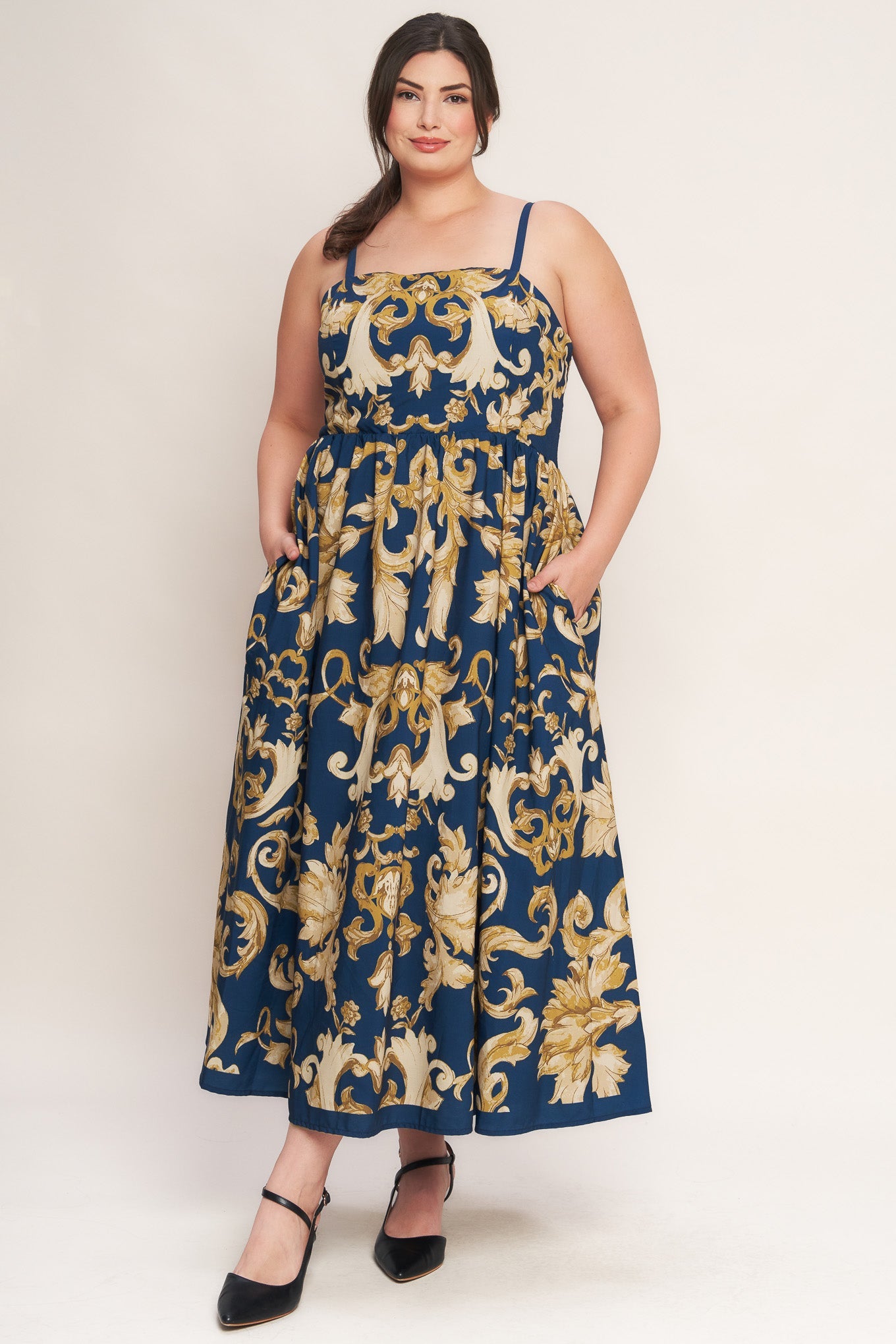 IMPERIAL BLOOM BLUE MIDI DRESS