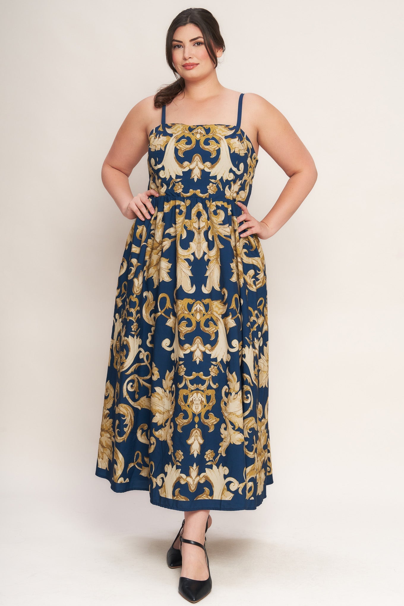 IMPERIAL BLOOM BLUE MIDI DRESS