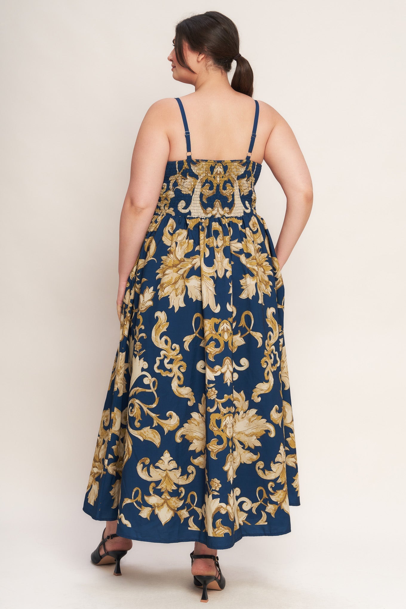 IMPERIAL BLOOM BLUE MIDI DRESS