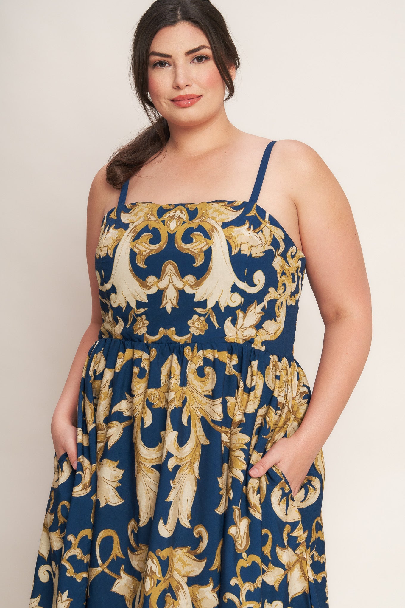 IMPERIAL BLOOM BLUE MIDI DRESS
