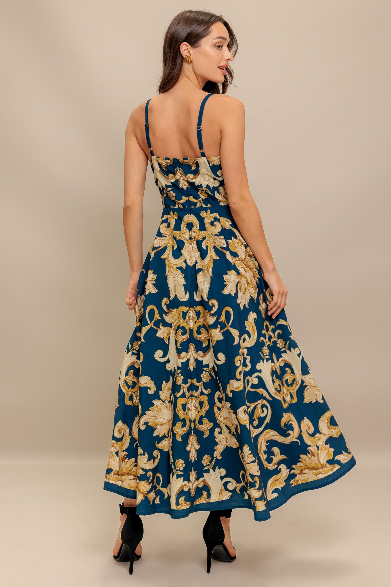 IMPERIAL BLOOM BLUE MIDI DRESS