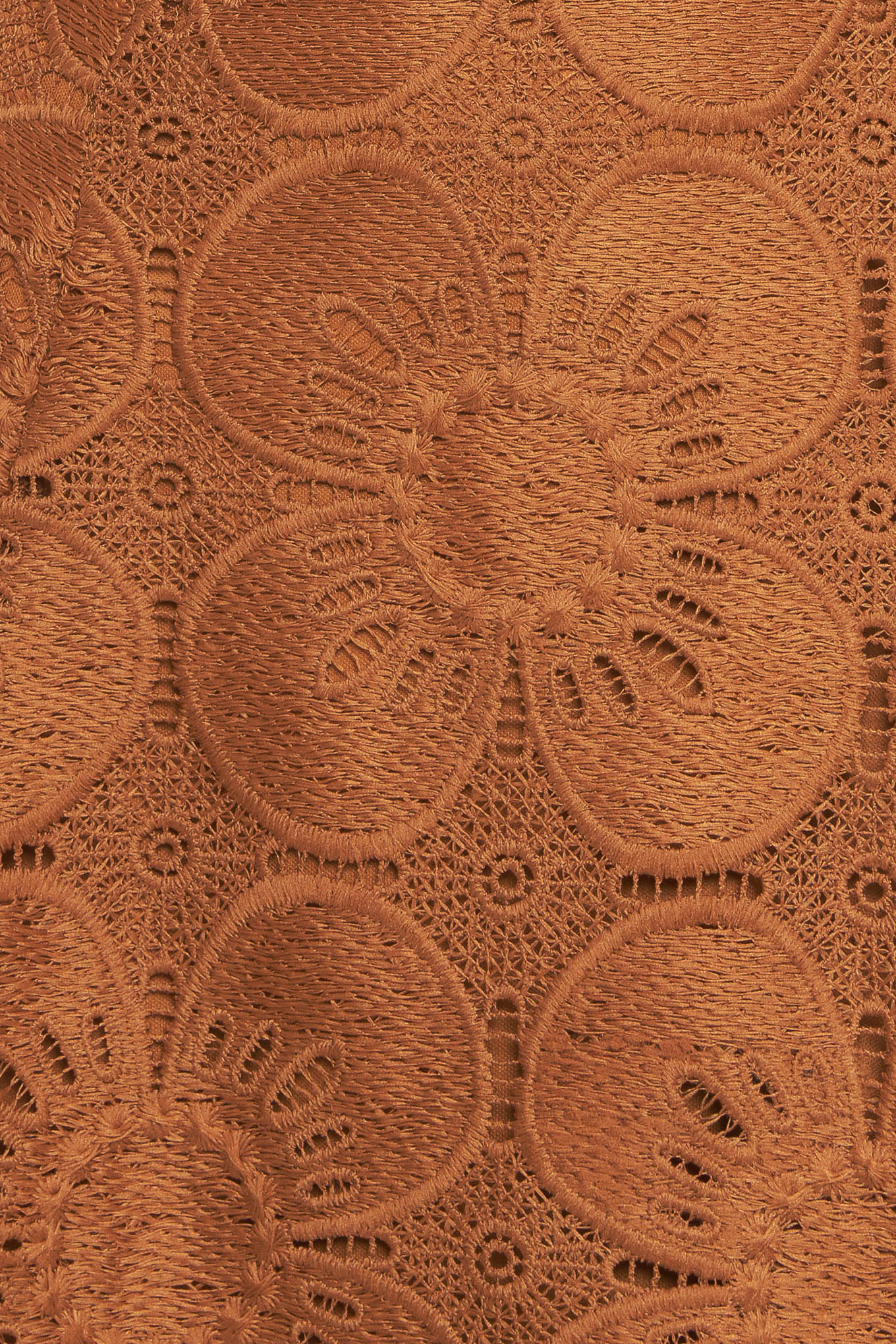 AUTUMN BLOOM LACE MINI DRESS - BROWN