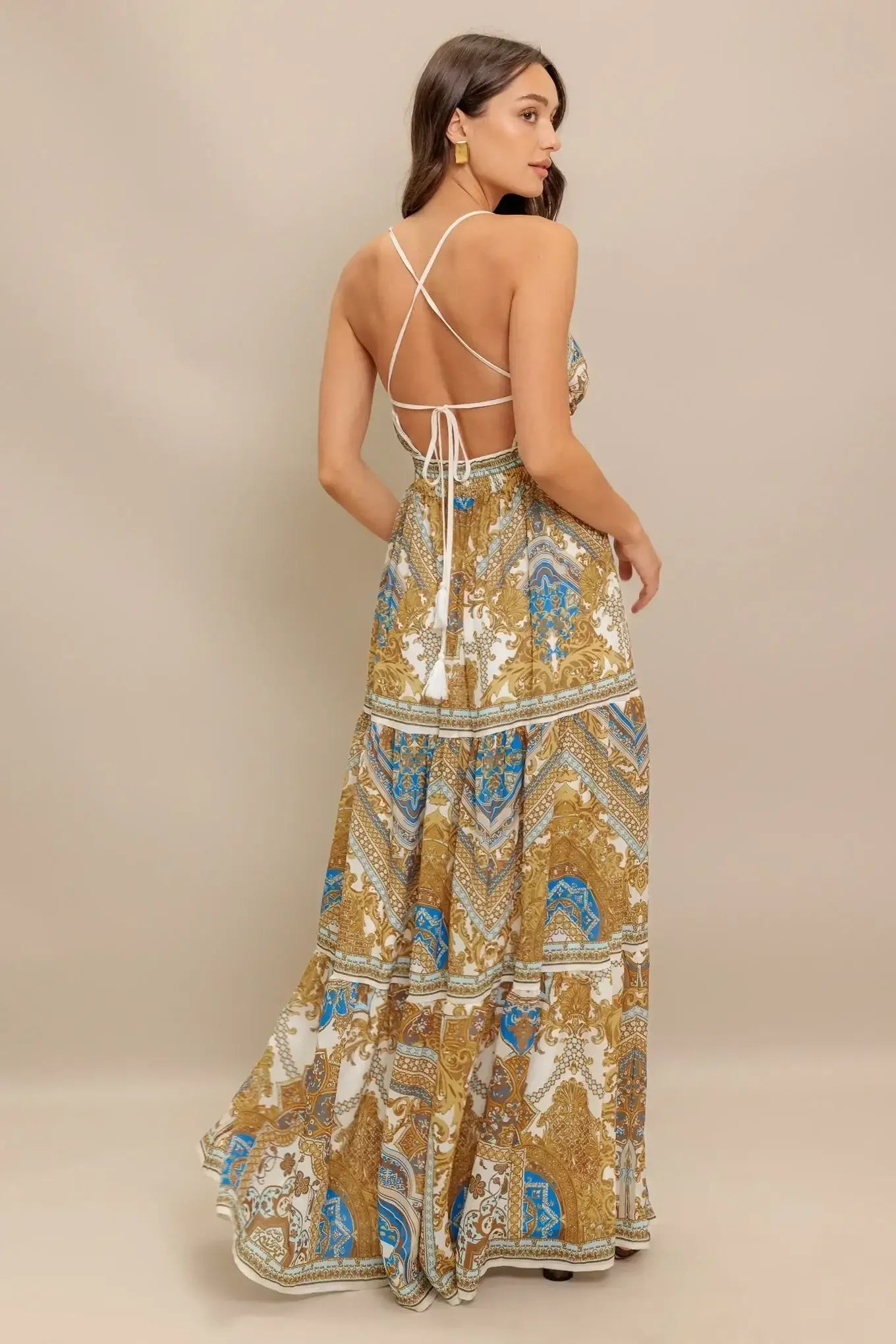 PALAZZO MAXI DRESS WITH OPEN BACK