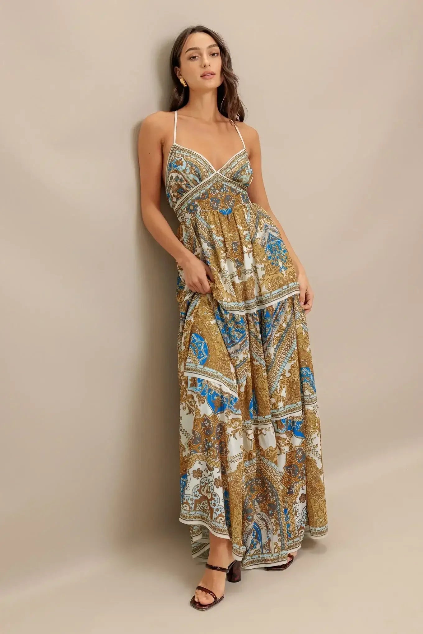 PALAZZO MAXI DRESS WITH OPEN BACK