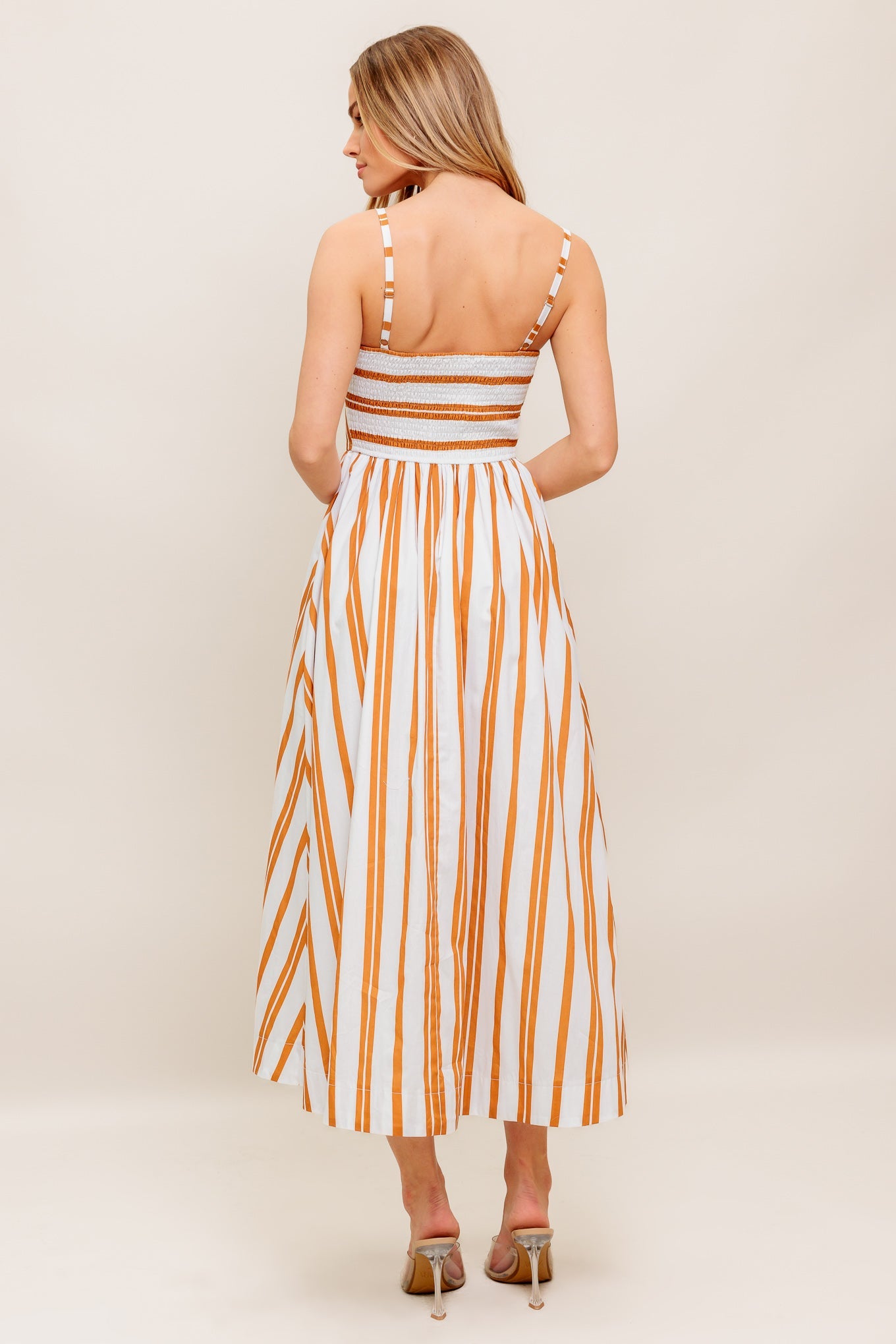 MARIGOLD MIDI DRESS - SWEETHEART STRIPED DRESS