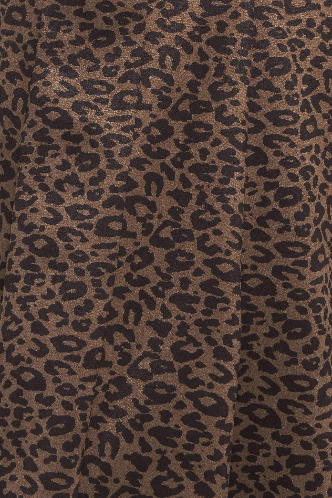 URBAN JUNGLE BROWN LEOPARD SUEDED KNIT MIDI DRESS