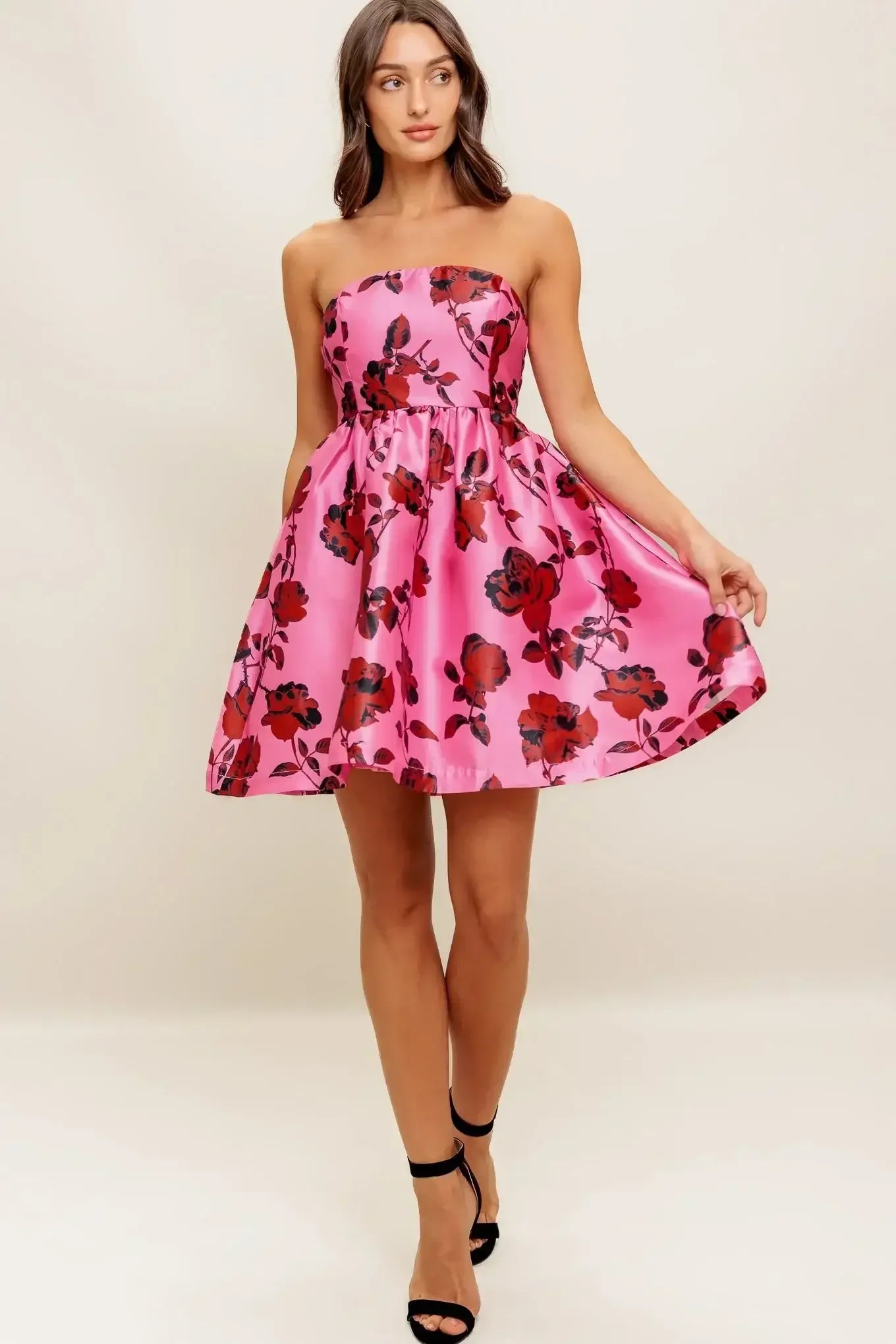 WAVERLY MINI DRESS - PINK FLORAL