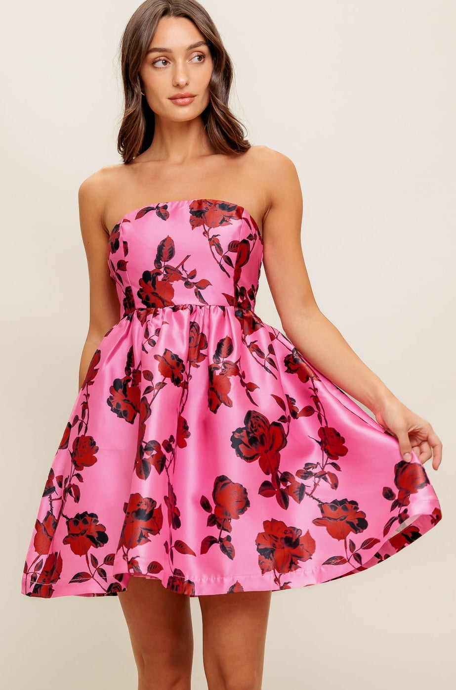 pink and black flower dress WAVERLY MINI - Floral - FINAL SALE out%20detail%0D%0AColorblock%20design%0D%0AEmbellished%20with%20pearls%0D%0AConcealed%20zipper%20at%20side%0D%0ABody%20sculpting%20design%0D%0AStretch%20Type%3A%20Stretchy%0D%0AGentle%20Dry%20Clean%20Only%0D%0ALength%3A%20Maxi