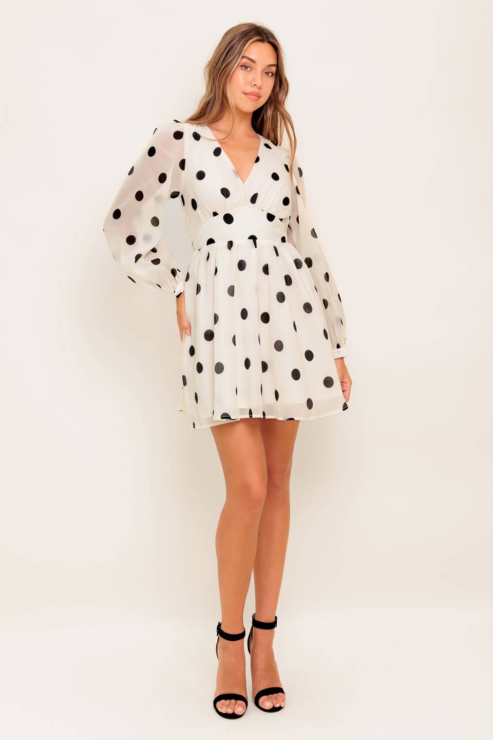 Dress With White Polka Dot Chiffon Dress Buy Phase Eight White