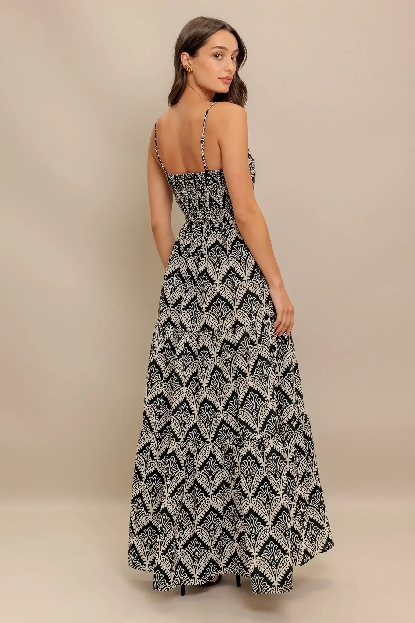 Hazelwood Garden Maxi Dress - Black & Ivory