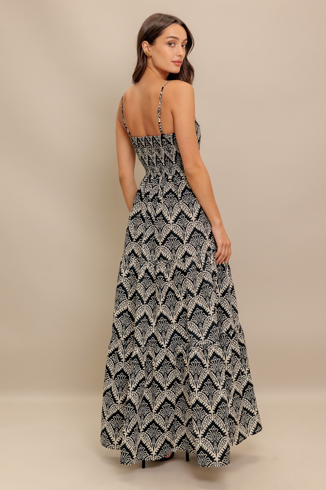 Hazelwood Garden Maxi Dress - Black & Ivory