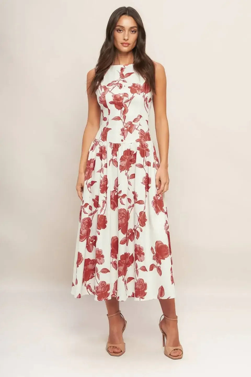 ROMA FLORAL MIDI DRESS