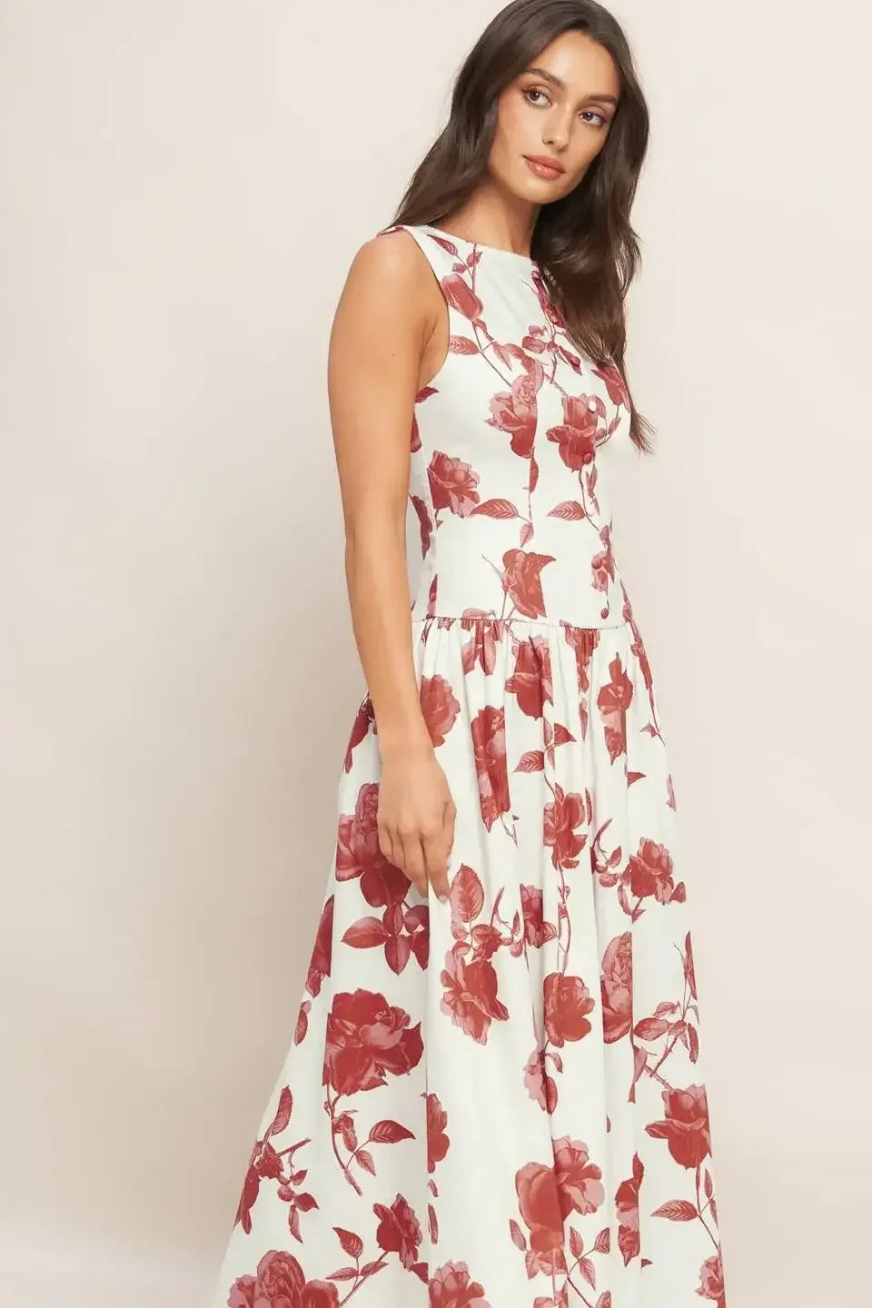 ROMA FLORAL MIDI DRESS
