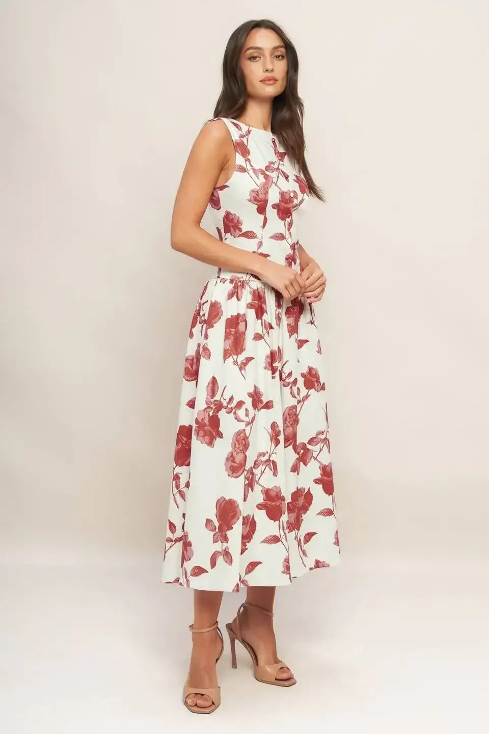 ROMA FLORAL MIDI DRESS