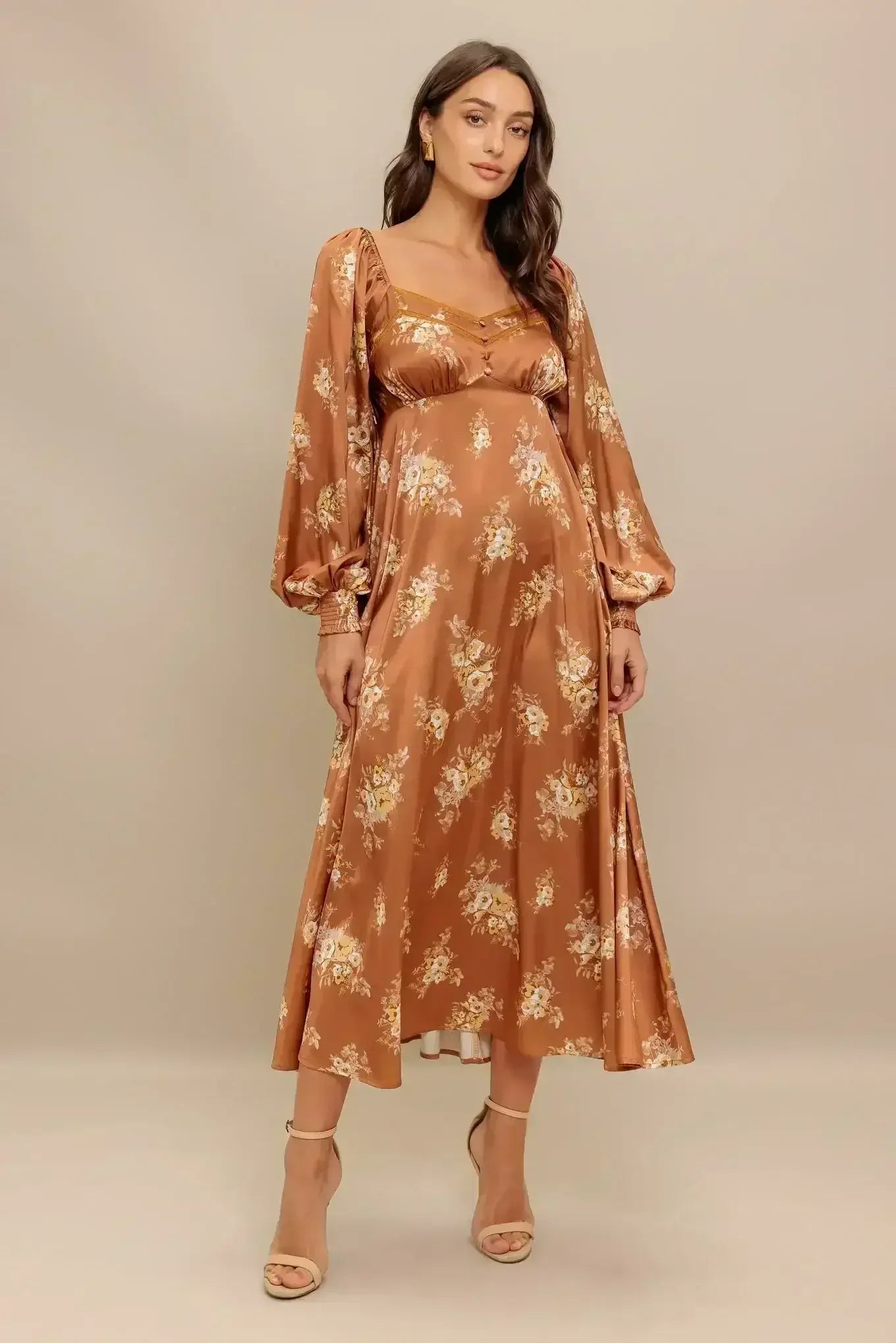 CARMELA MIDI DRESS - BRONZE