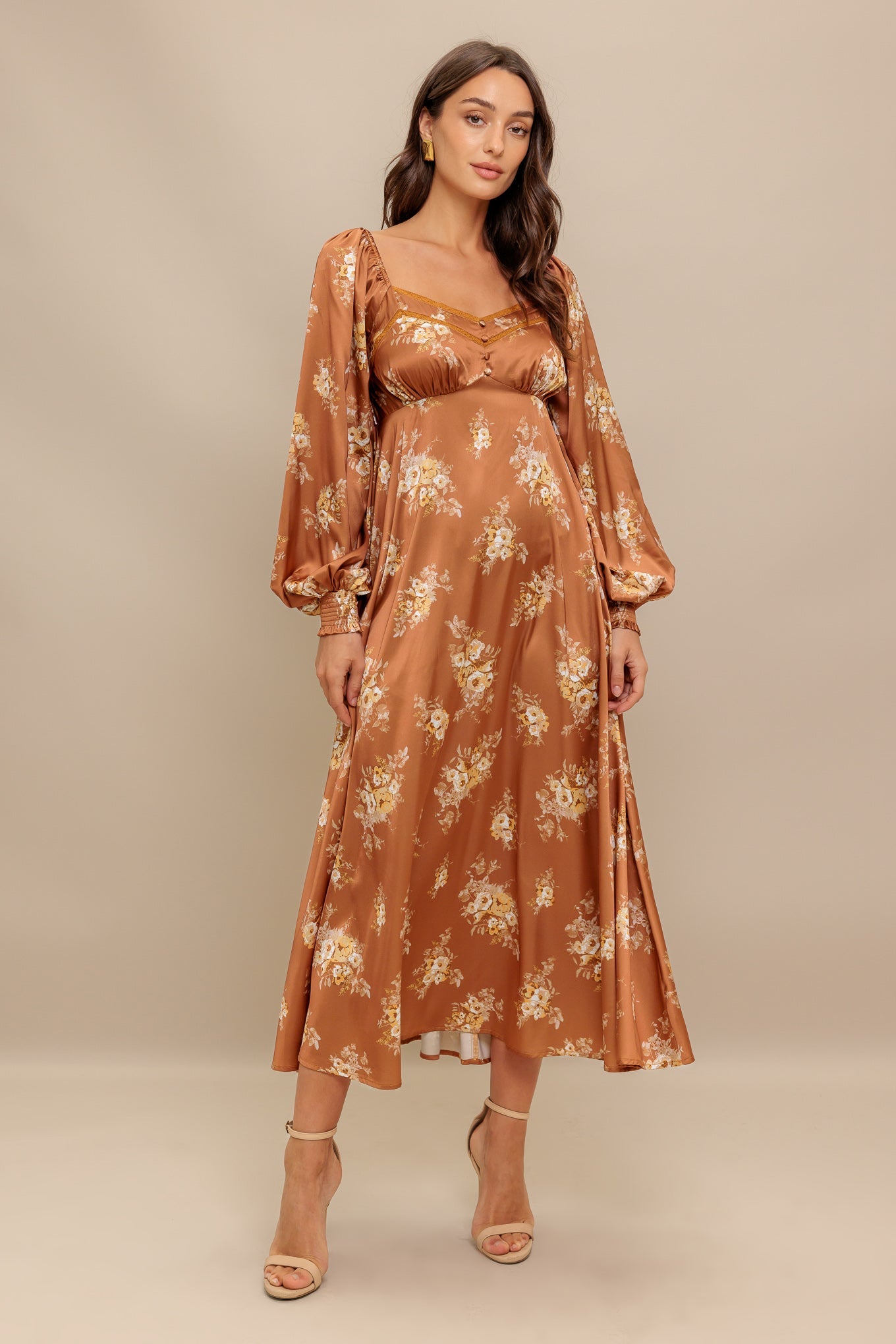 CARMELA MIDI DRESS - BRONZE