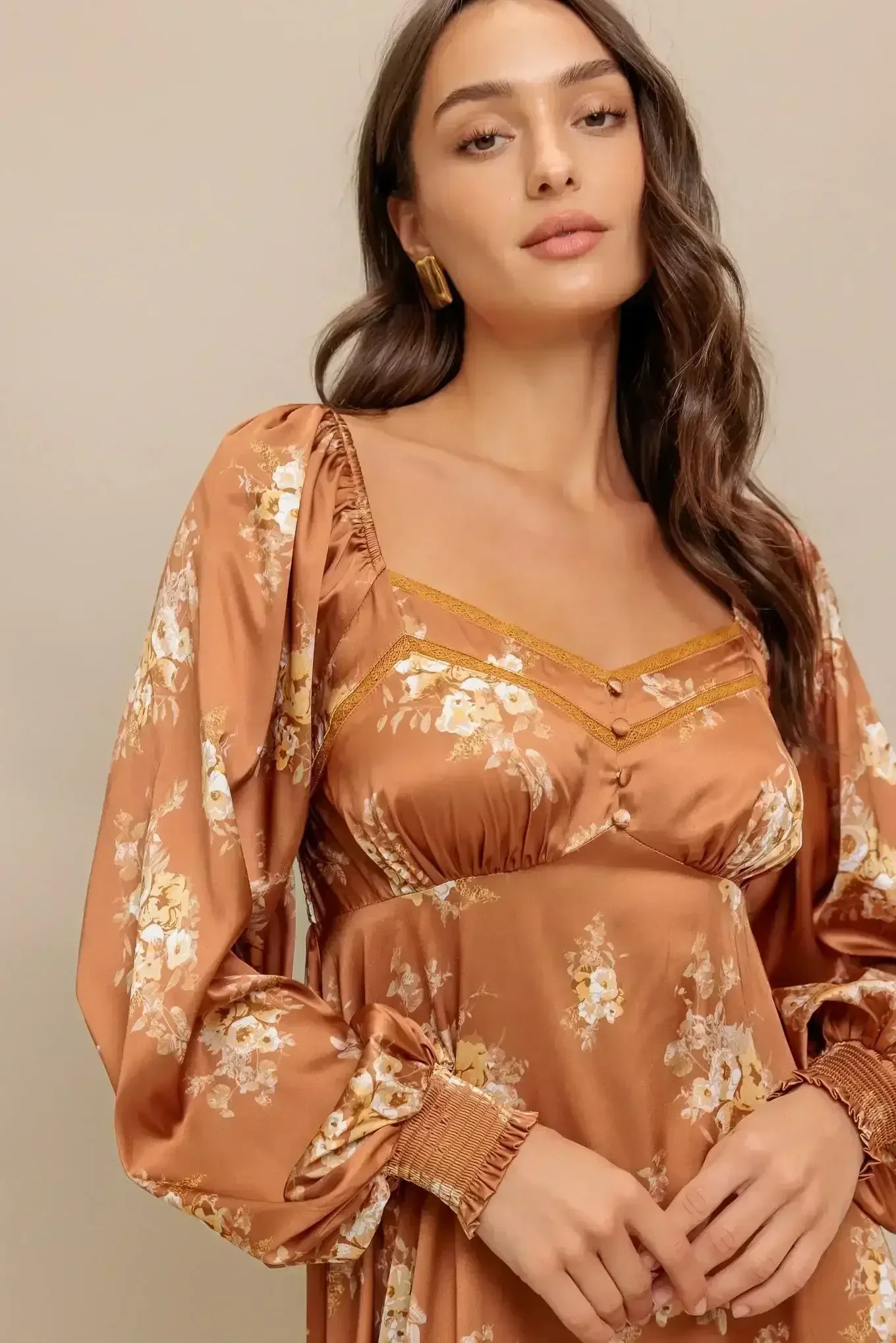 CARMELA MIDI DRESS - BRONZE