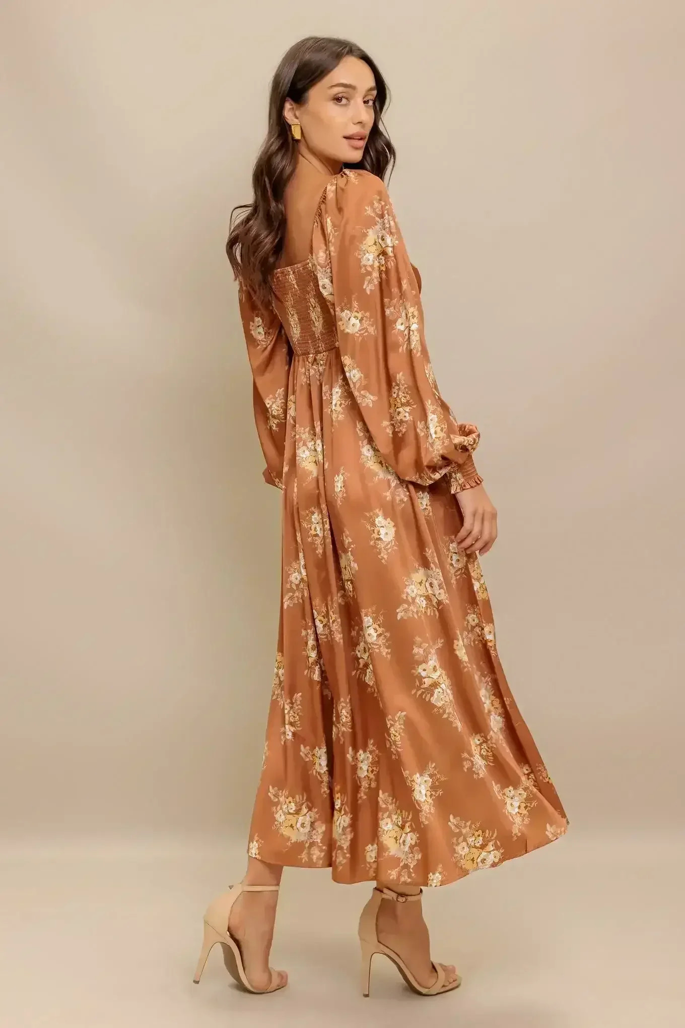 CARMELA MIDI DRESS - BRONZE