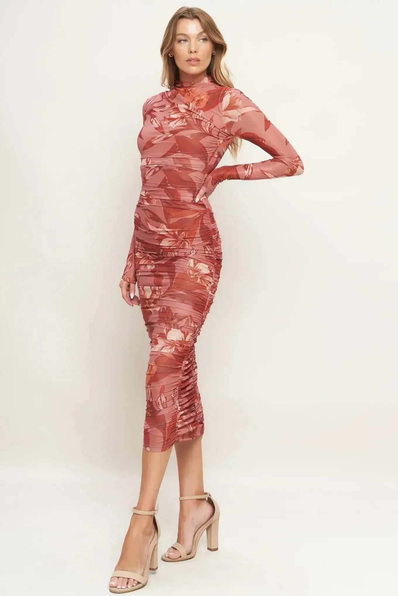 INSTA WORTHY SIENNA POWER MESH MIDI DRESS - FINAL SALE