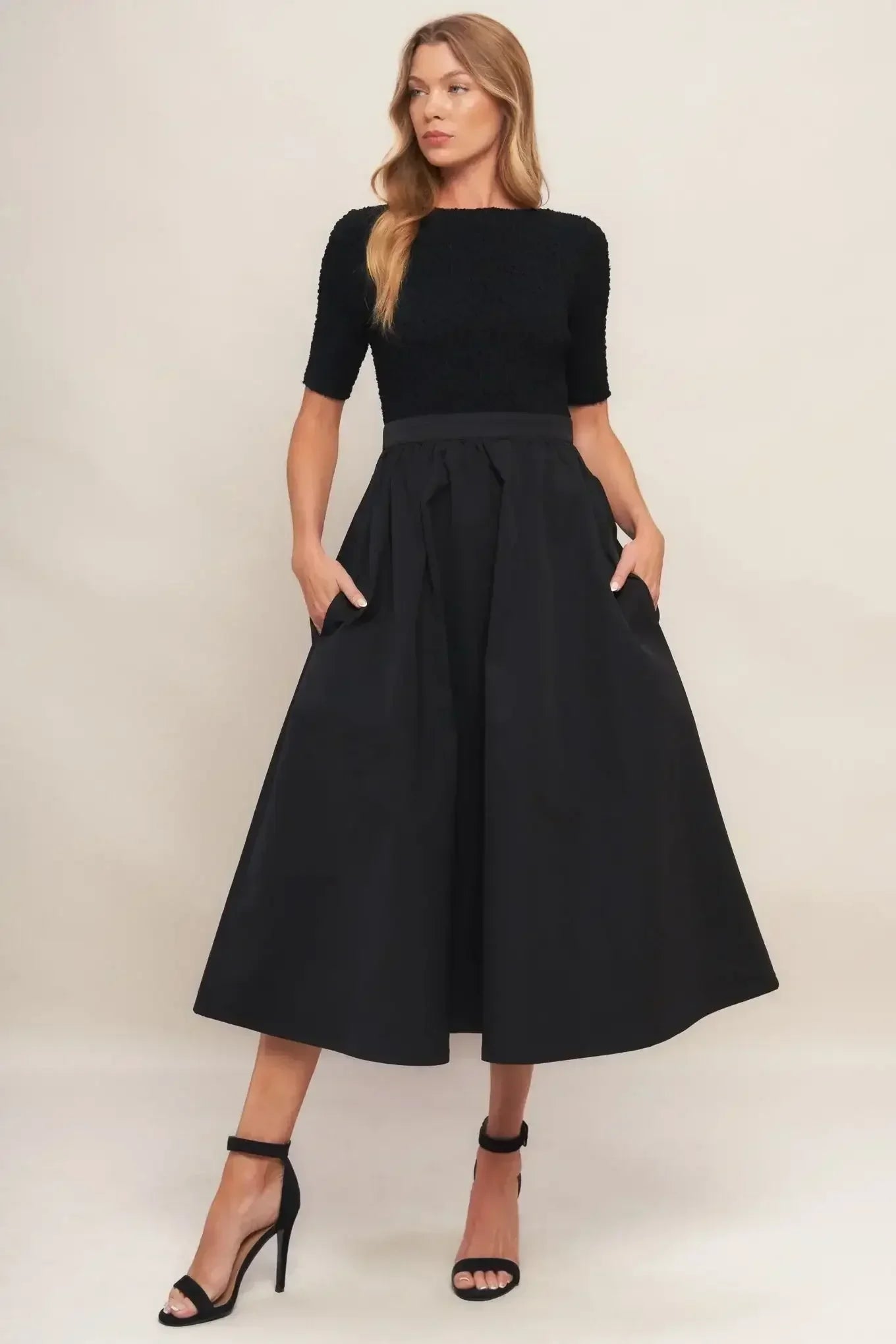 EVENING GRACE MIDI DRESS - BLACK - FINAL SALE