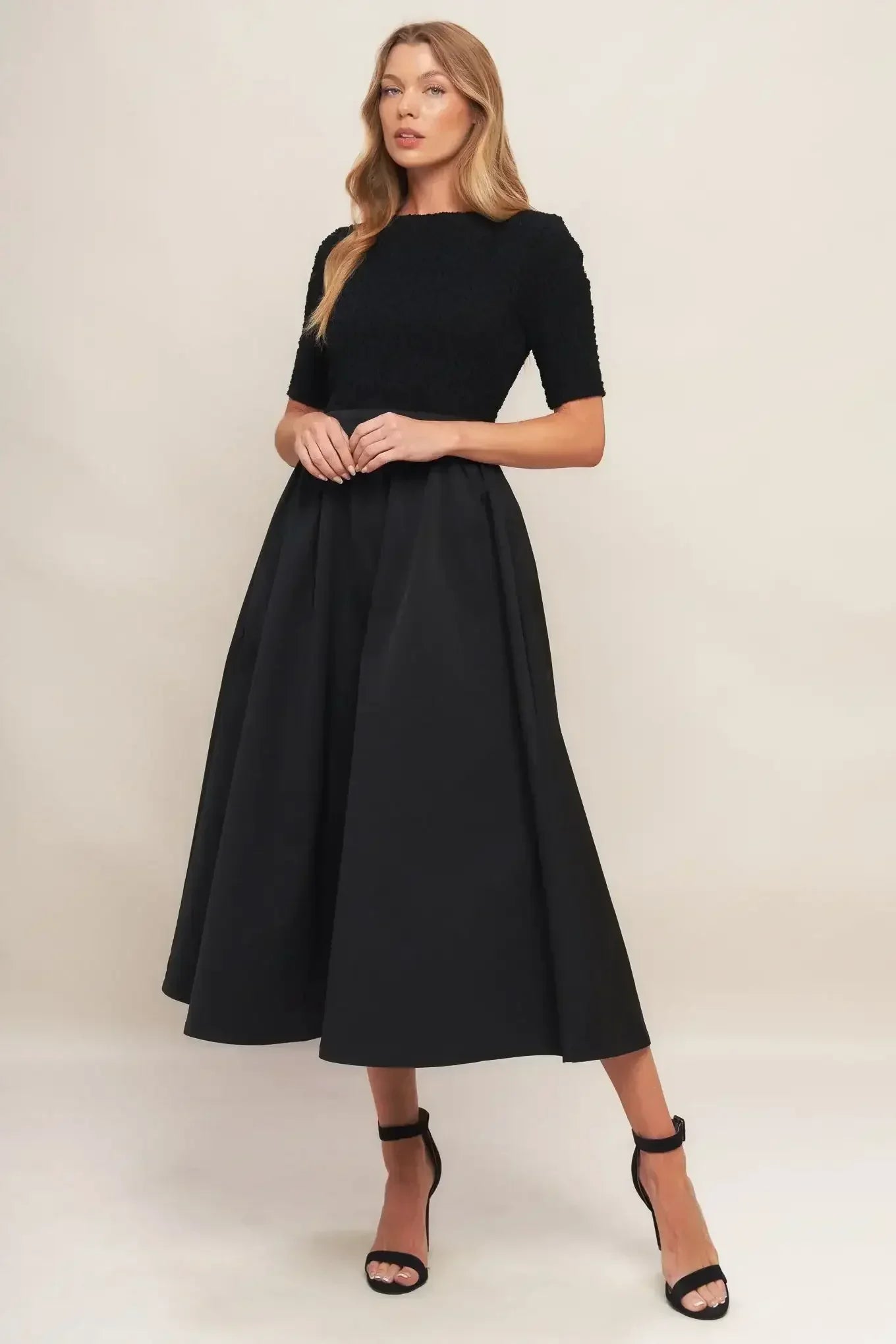 EVENING GRACE MIDI DRESS - BLACK - FINAL SALE