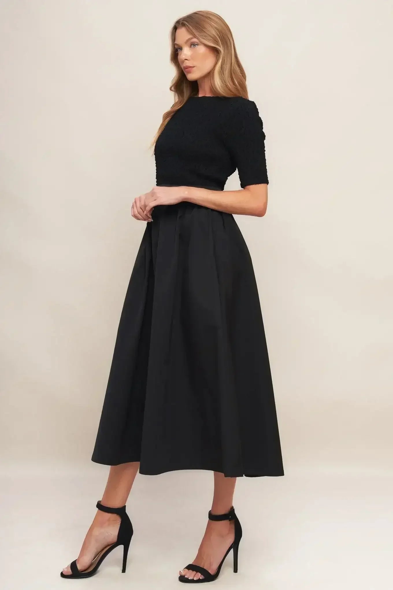 EVENING GRACE MIDI DRESS - BLACK - FINAL SALE