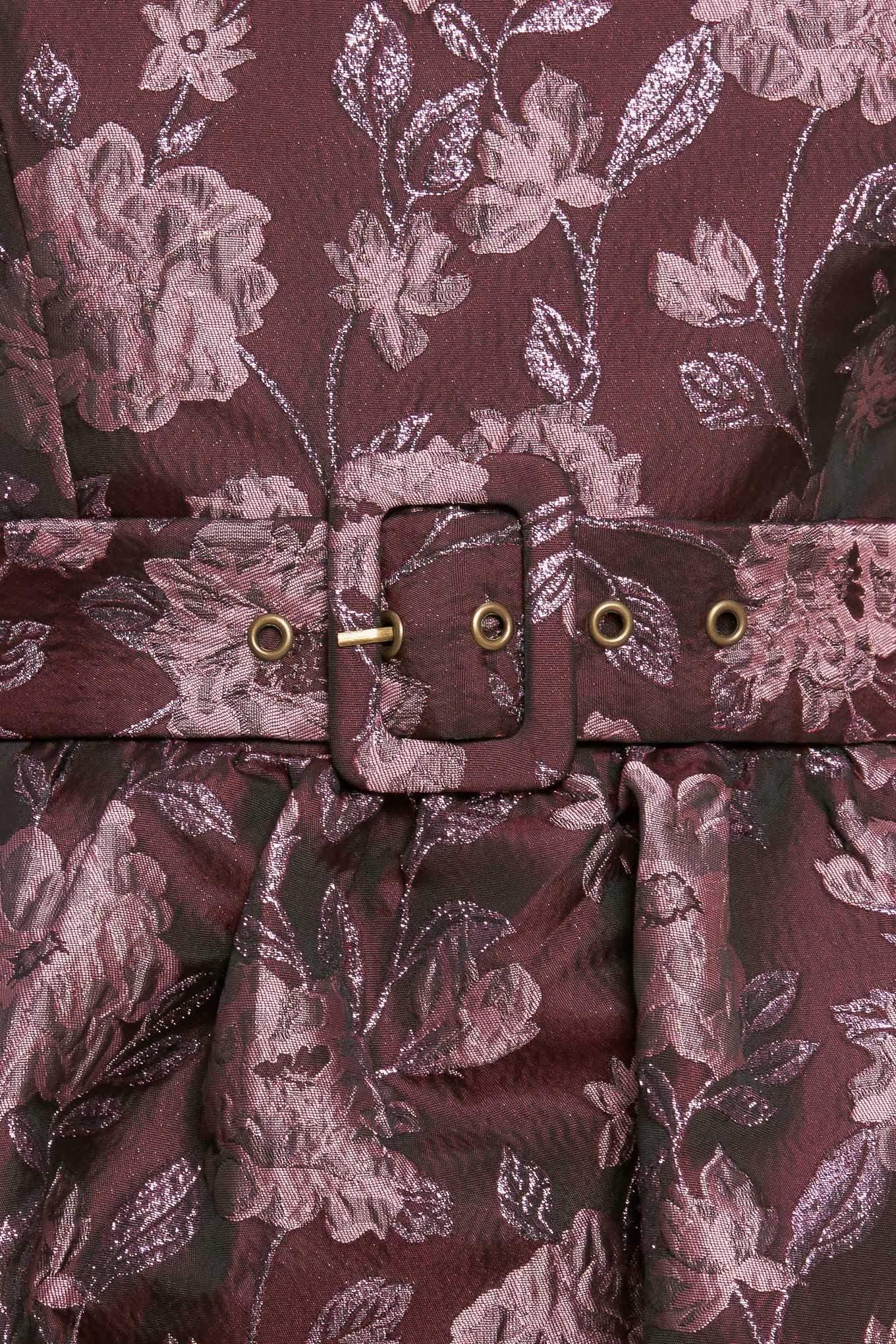 AUBERGINE CHIC JACQUARD MIDI DRESS