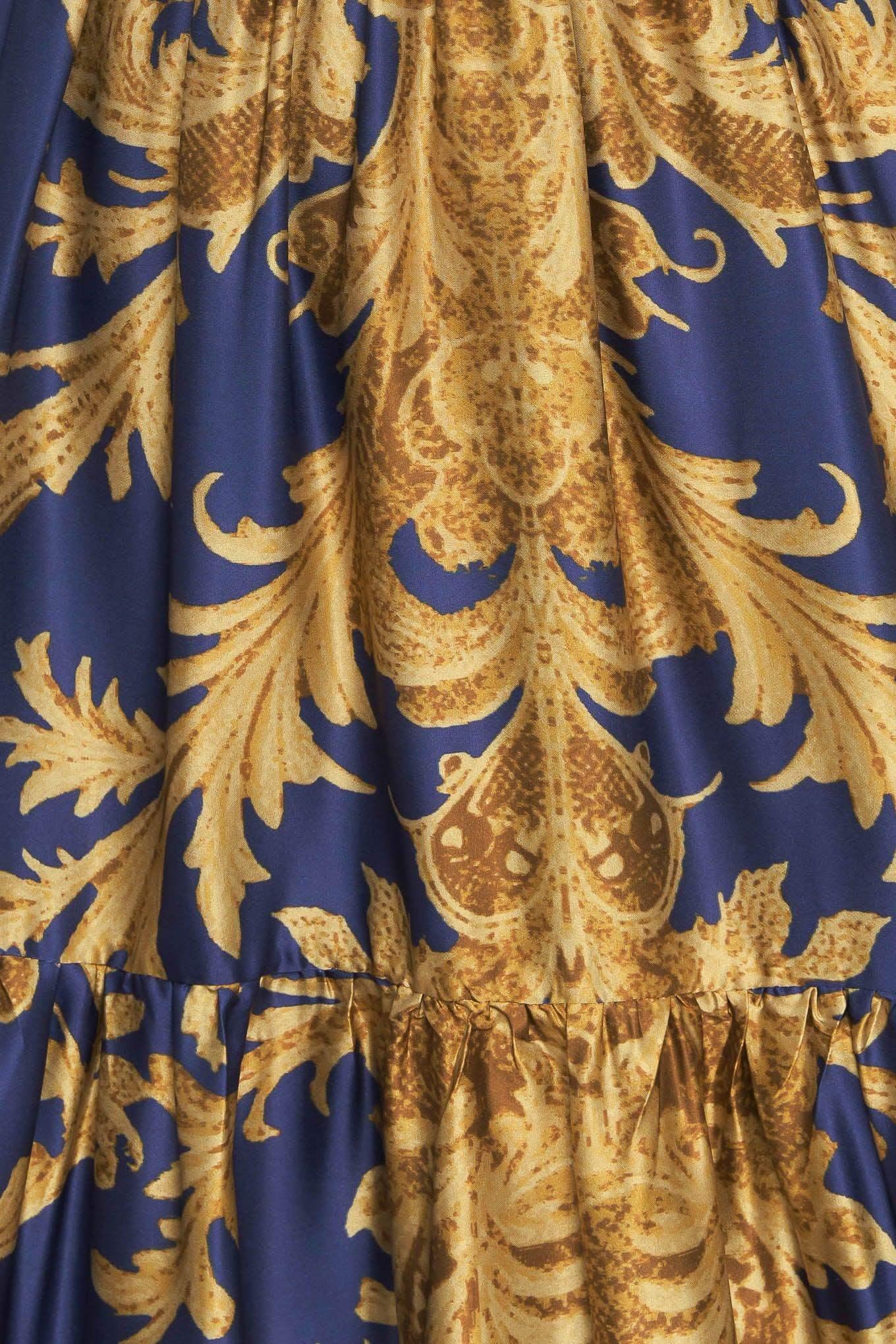 PALACE WALTZ LONG SLEEVE NAVY MAXI DRESS