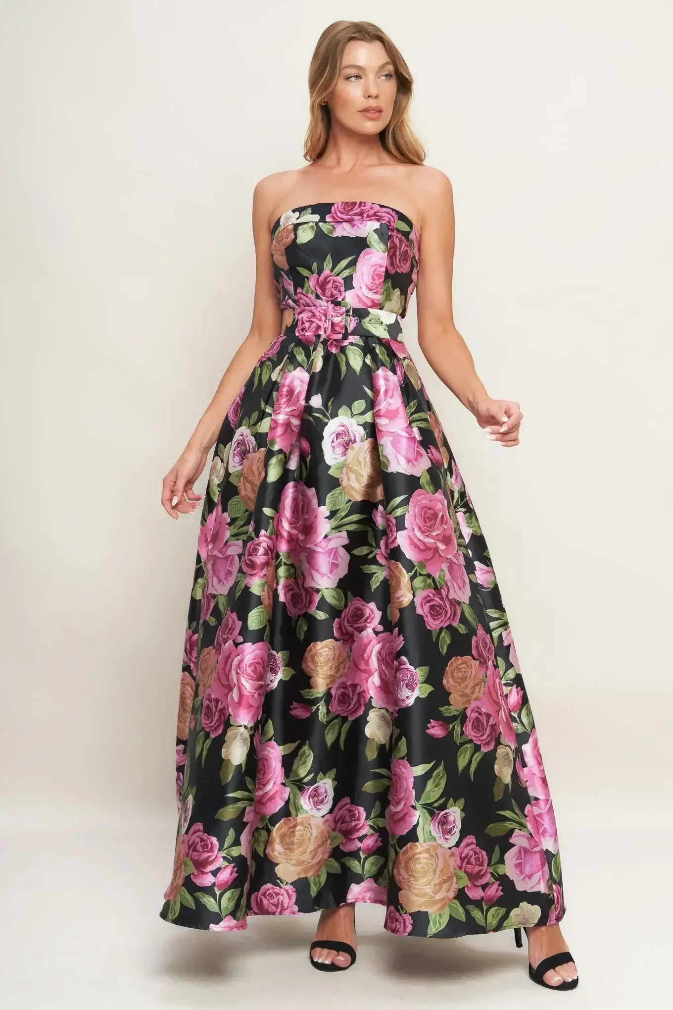 GLAMOUR GARDEN FLORAL MAXI DRESS