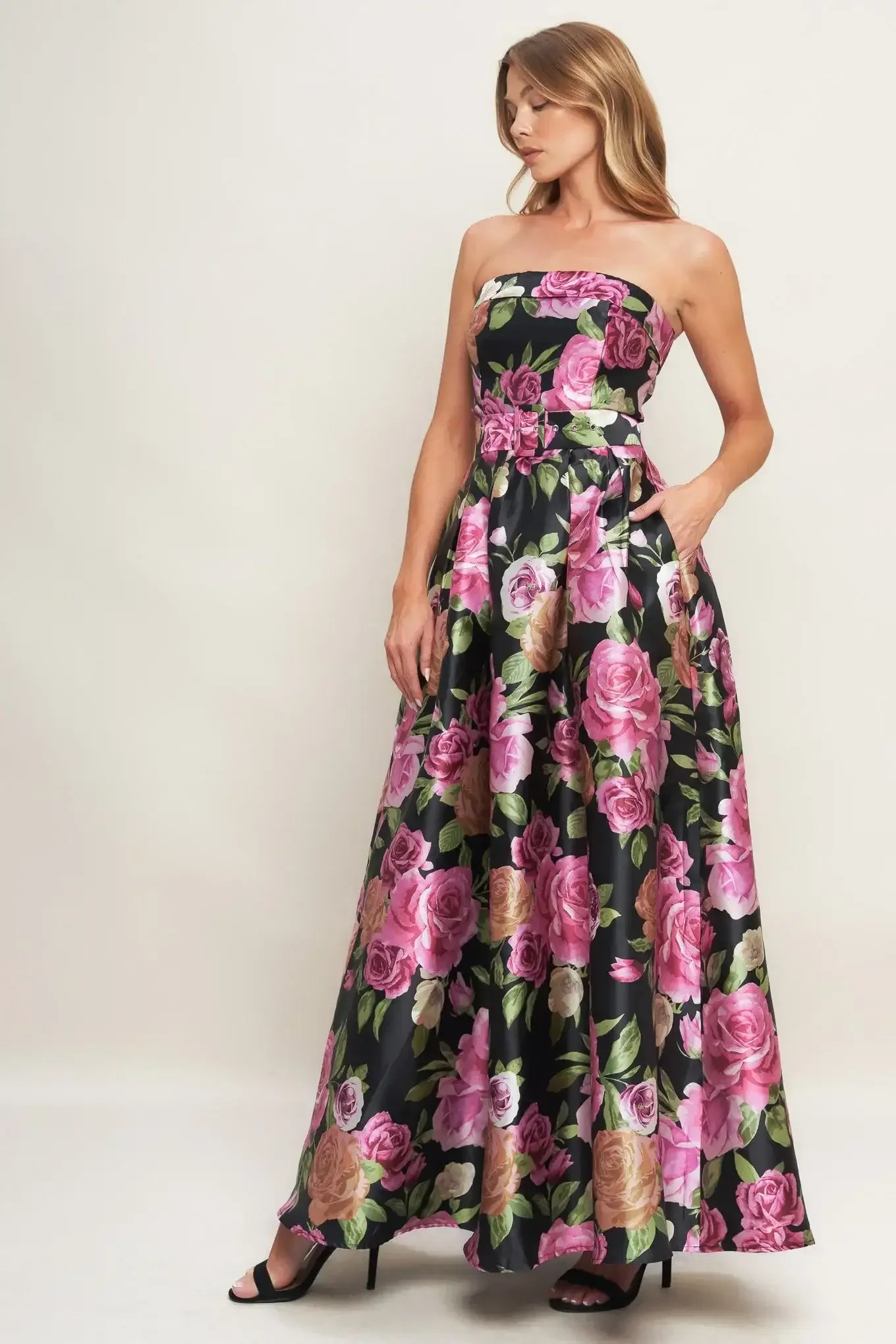 GLAMOUR GARDEN FLORAL MAXI DRESS