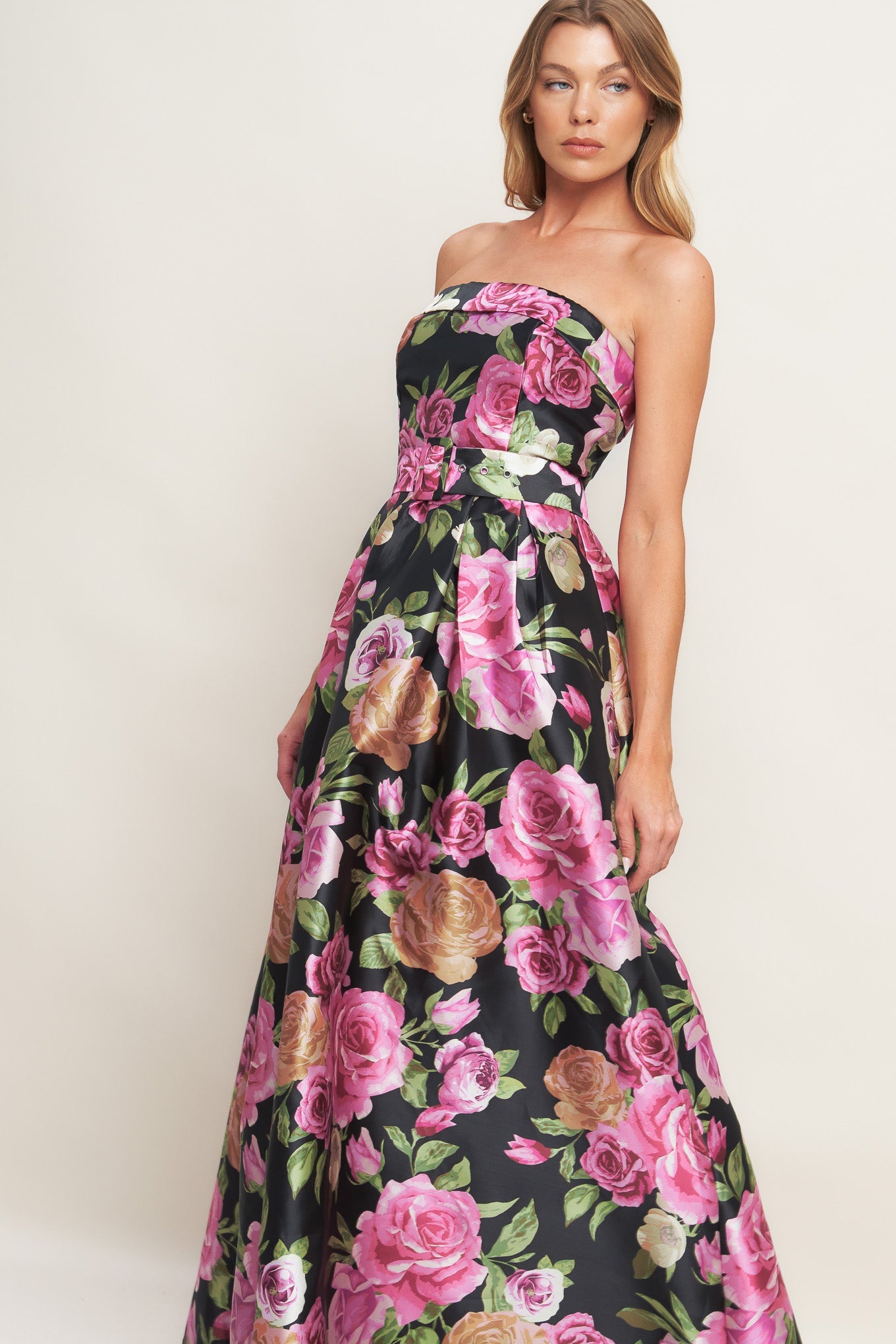 GLAMOUR GARDEN FLORAL MAXI DRESS