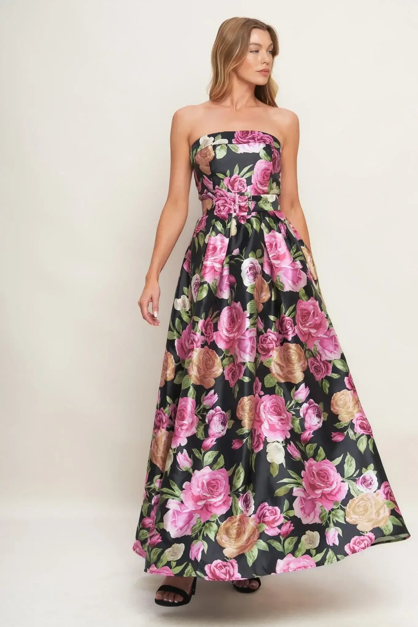 GLAMOUR GARDEN FLORAL MAXI DRESS