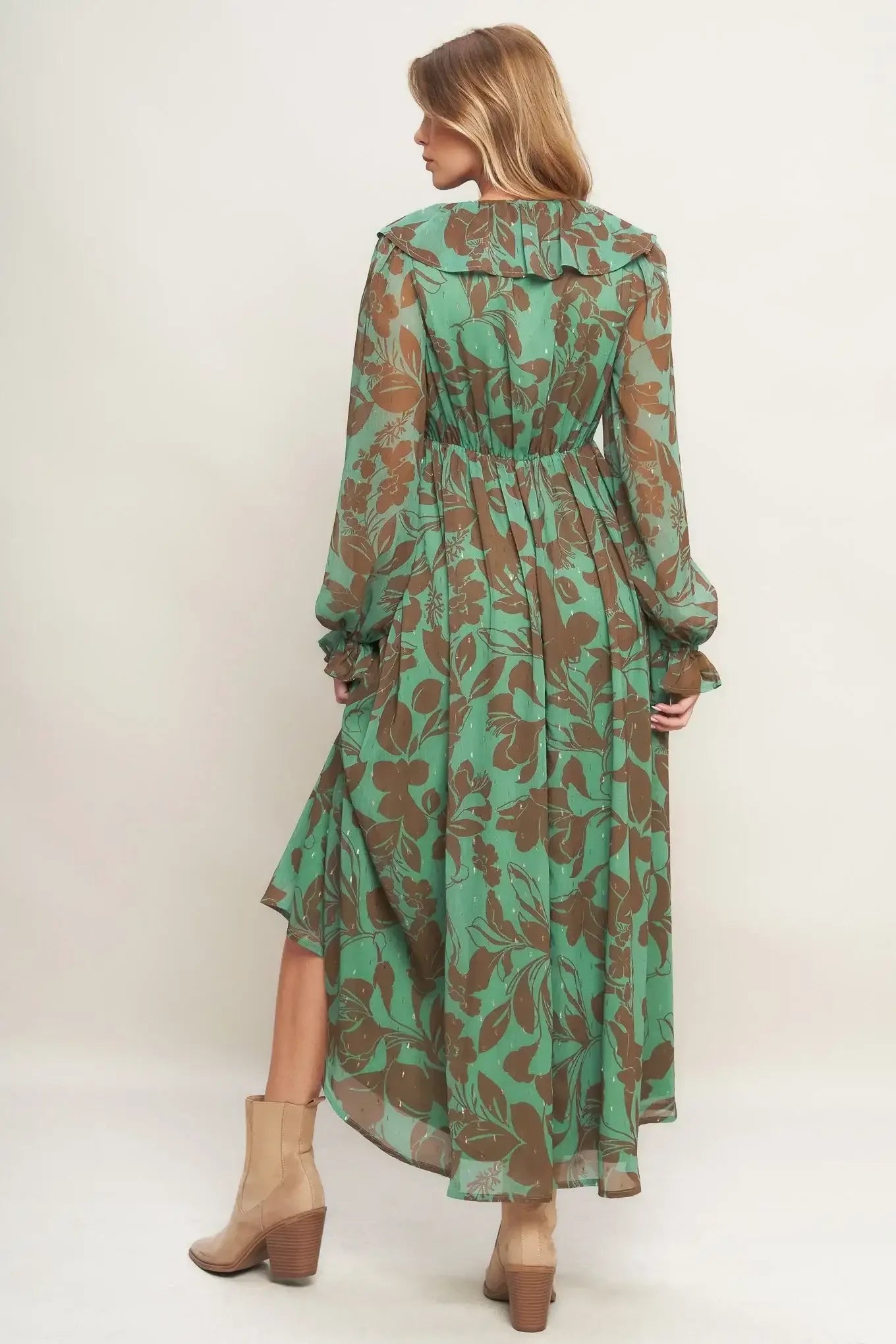 BOTANIC DREAMS SAGE MAXI DRESS