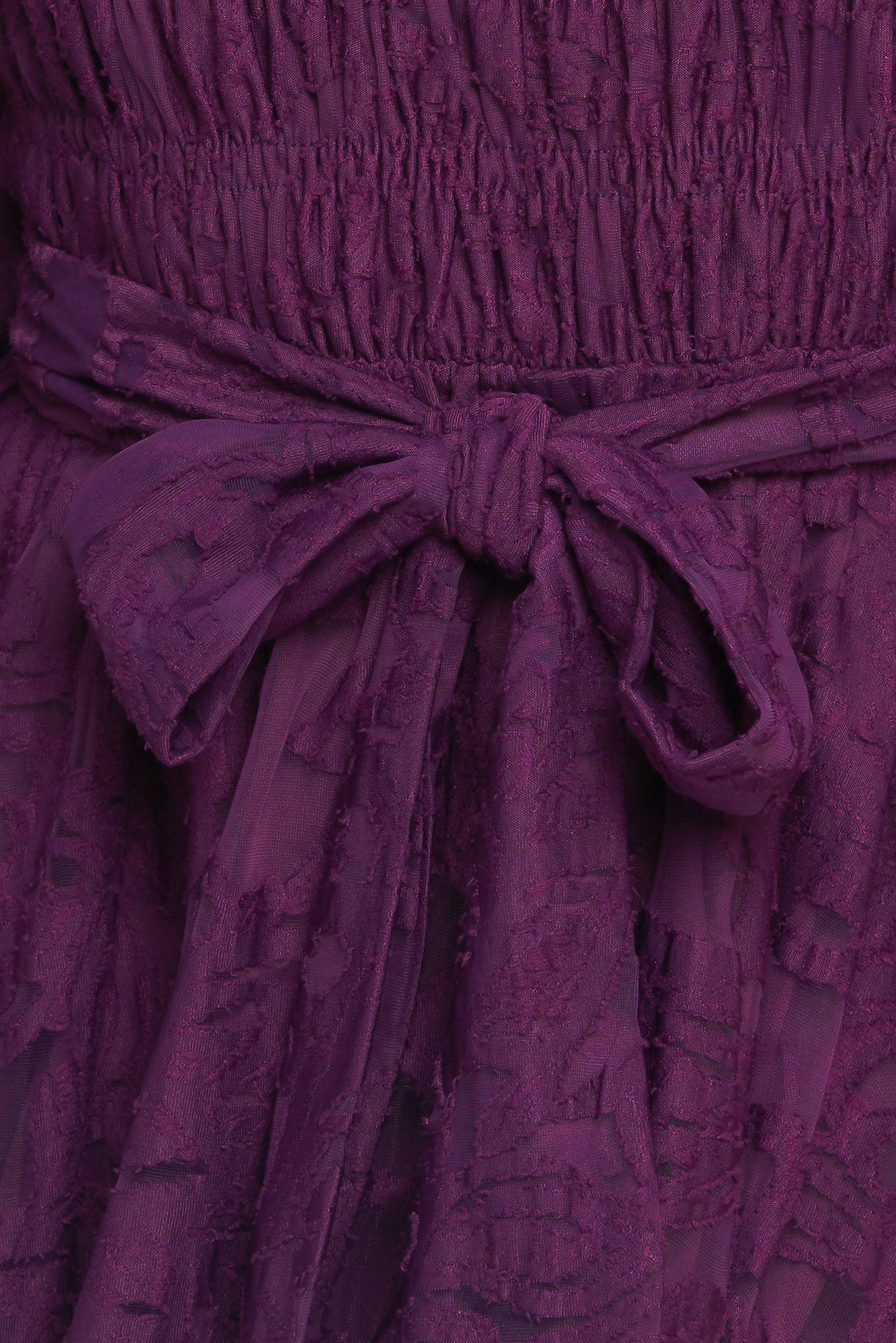 Purple lace dress with sheer sleeves