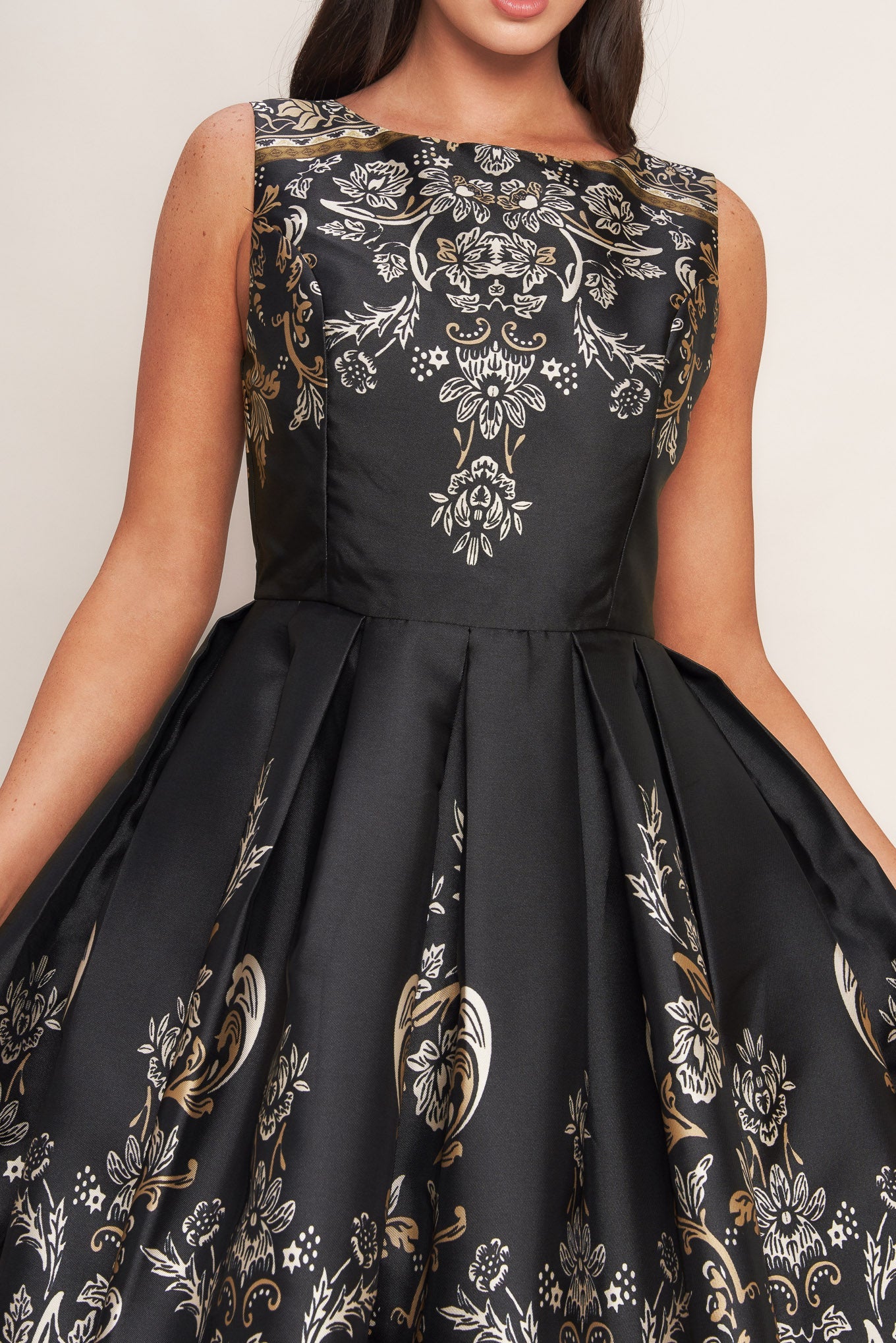 Black floral patterned dress