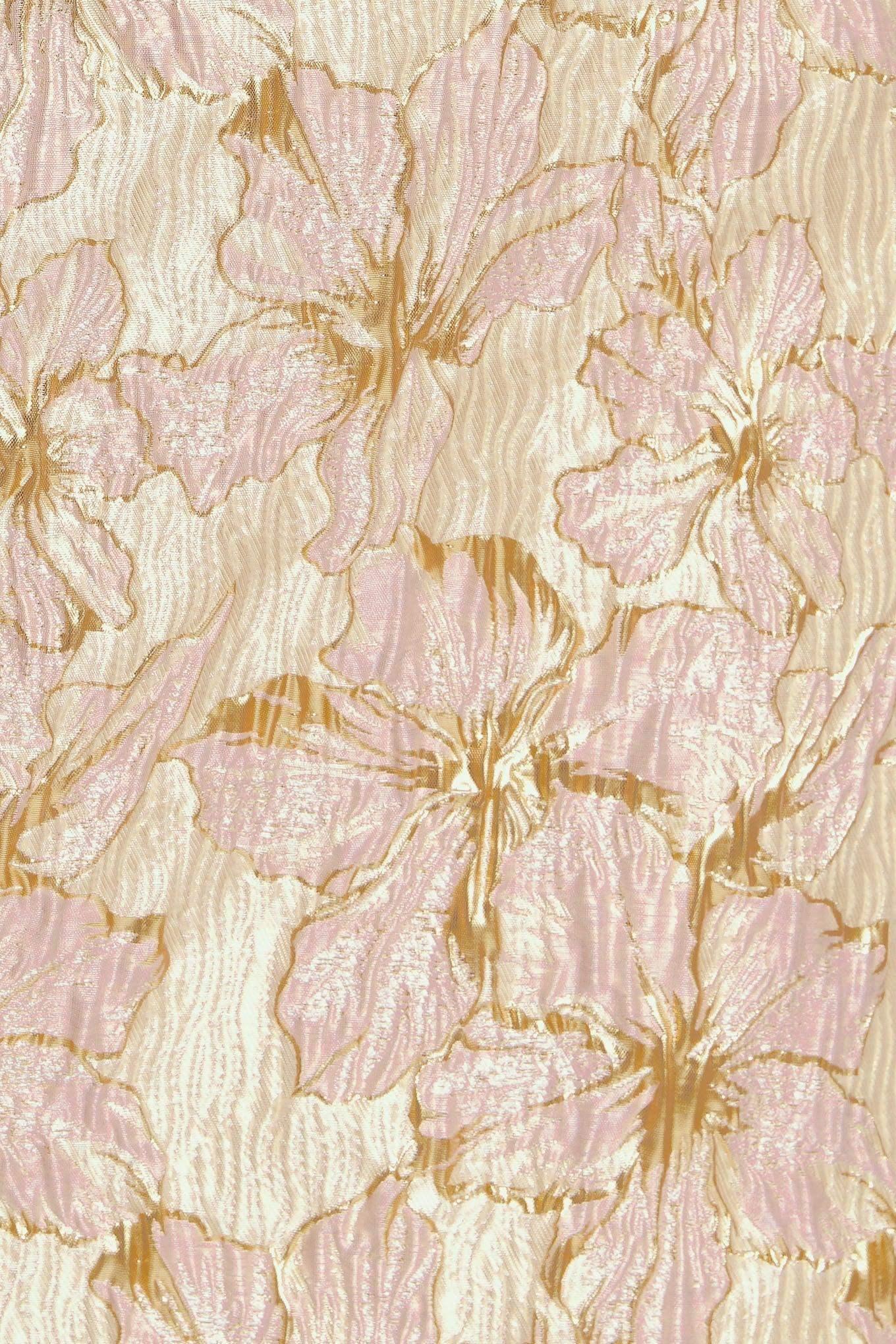 LUMINOUS GOLD & PINK TEXTURED MINI DRESS