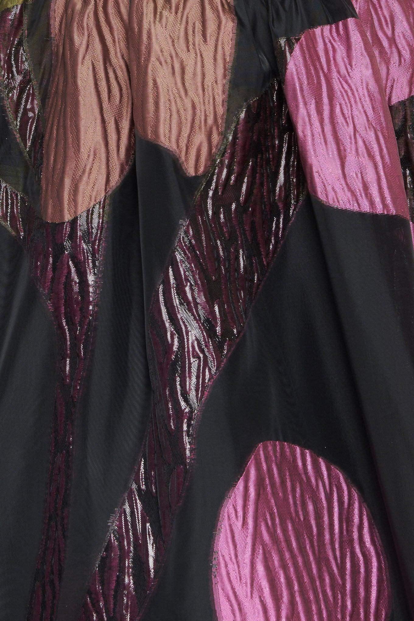 Textured fabric with pink and black patterns
