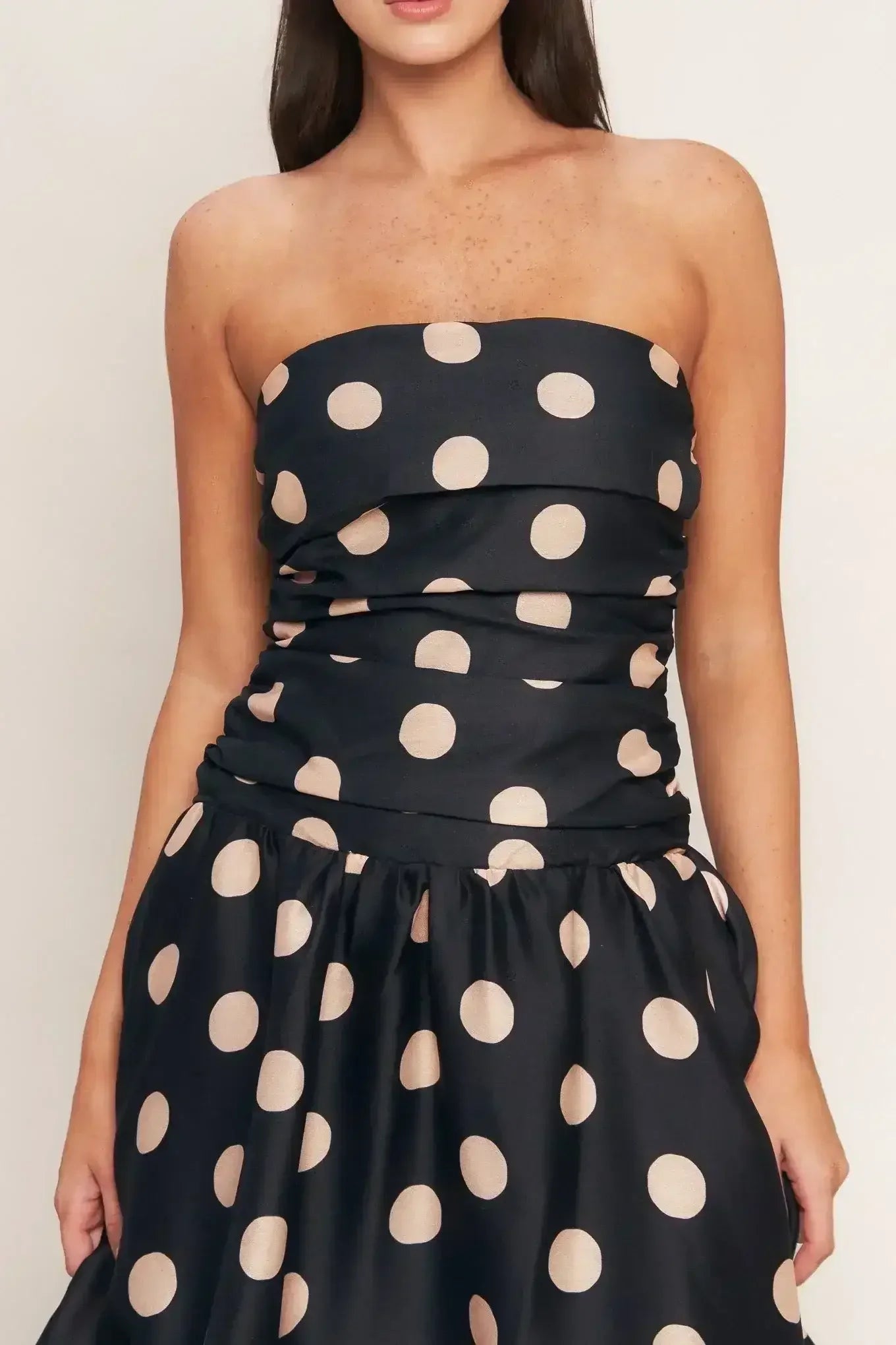 SPOTLIGHT HOUR POLKA DOT MIDI DRESS