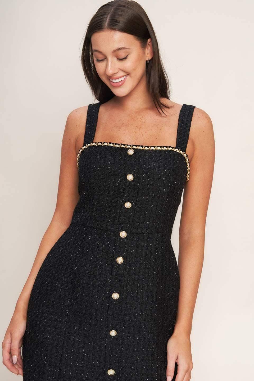 Black dress with button