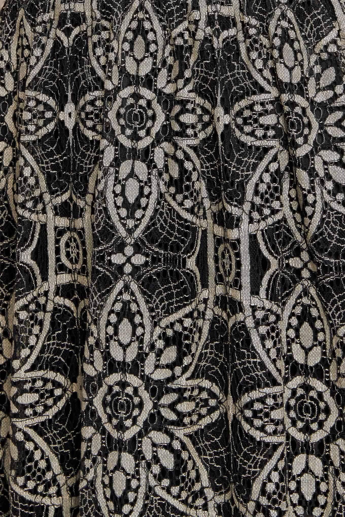 GOTHIC BLOOM BLACK LACE MIDI DRESS