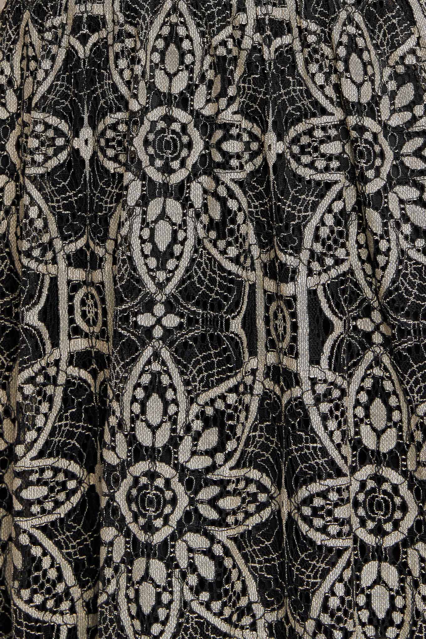 GOTHIC BLOOM BLACK LACE MIDI DRESS