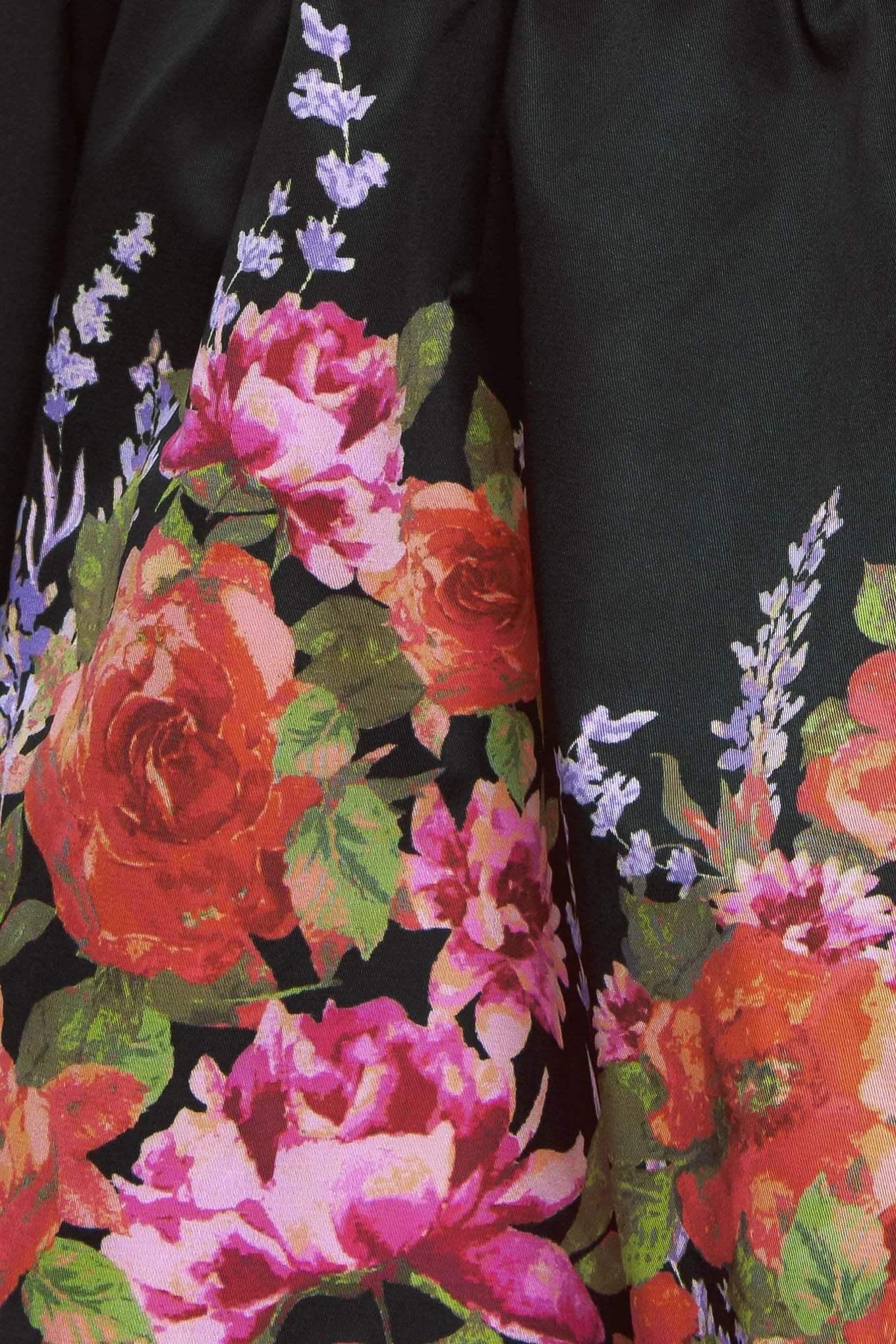 Black floral tiered dress