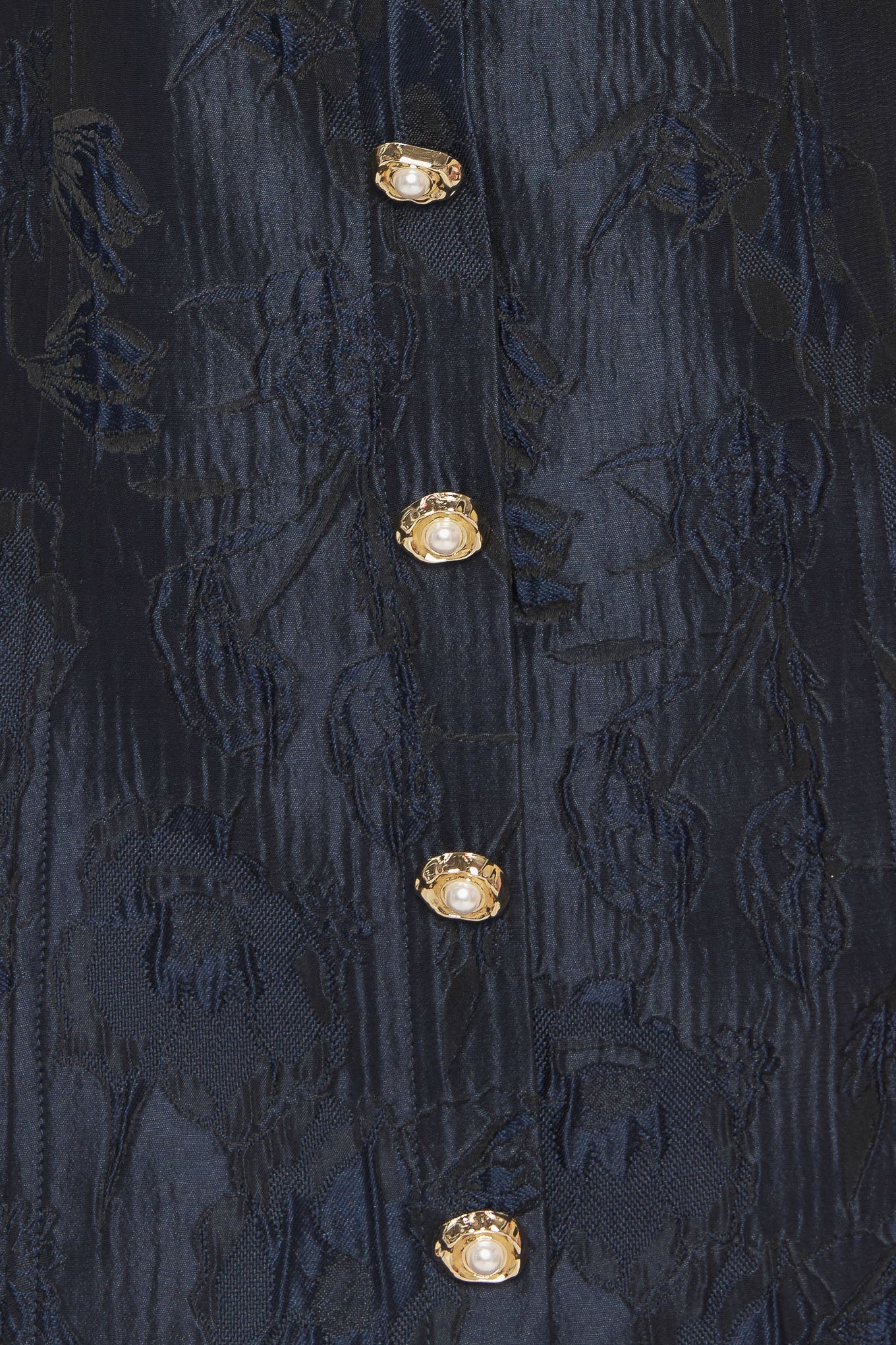 Dark blue dress with puff sleeves