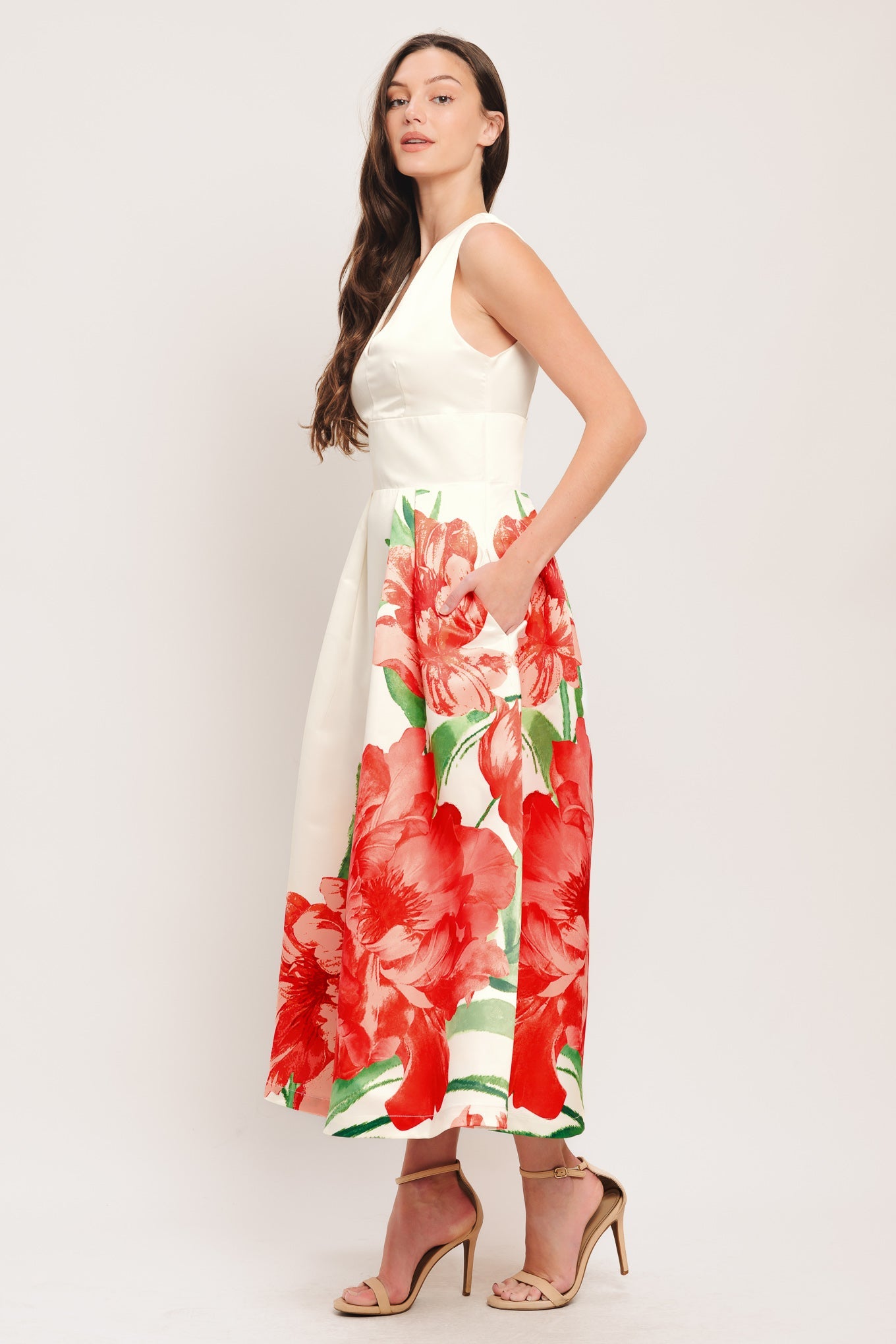 ROMANCE EDIT IVORY MIDI DRESS