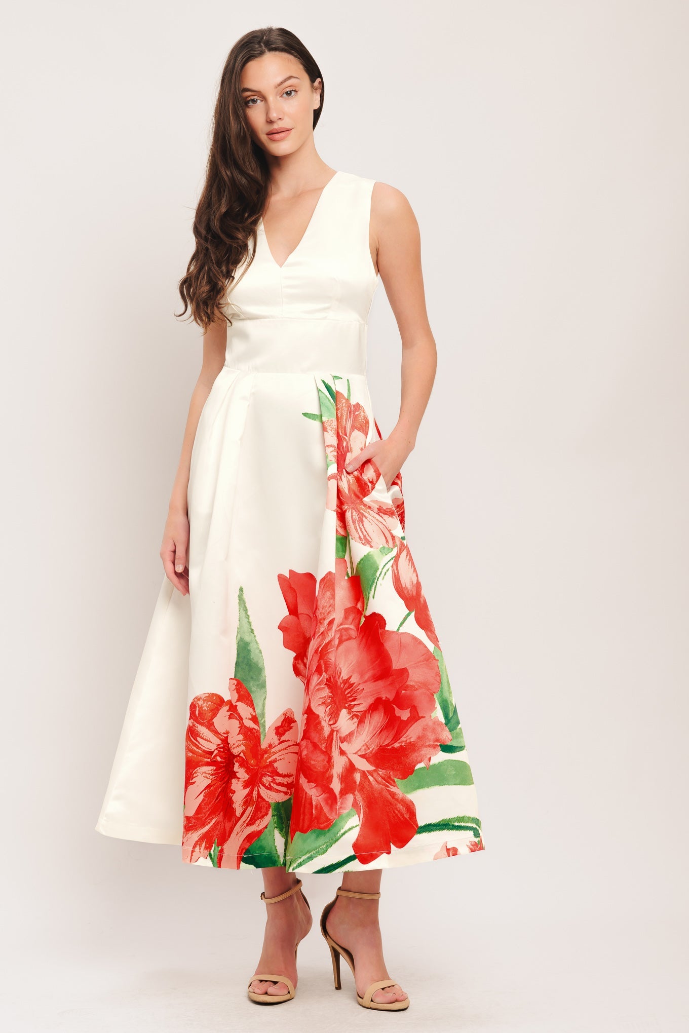 ROMANCE EDIT IVORY MIDI DRESS