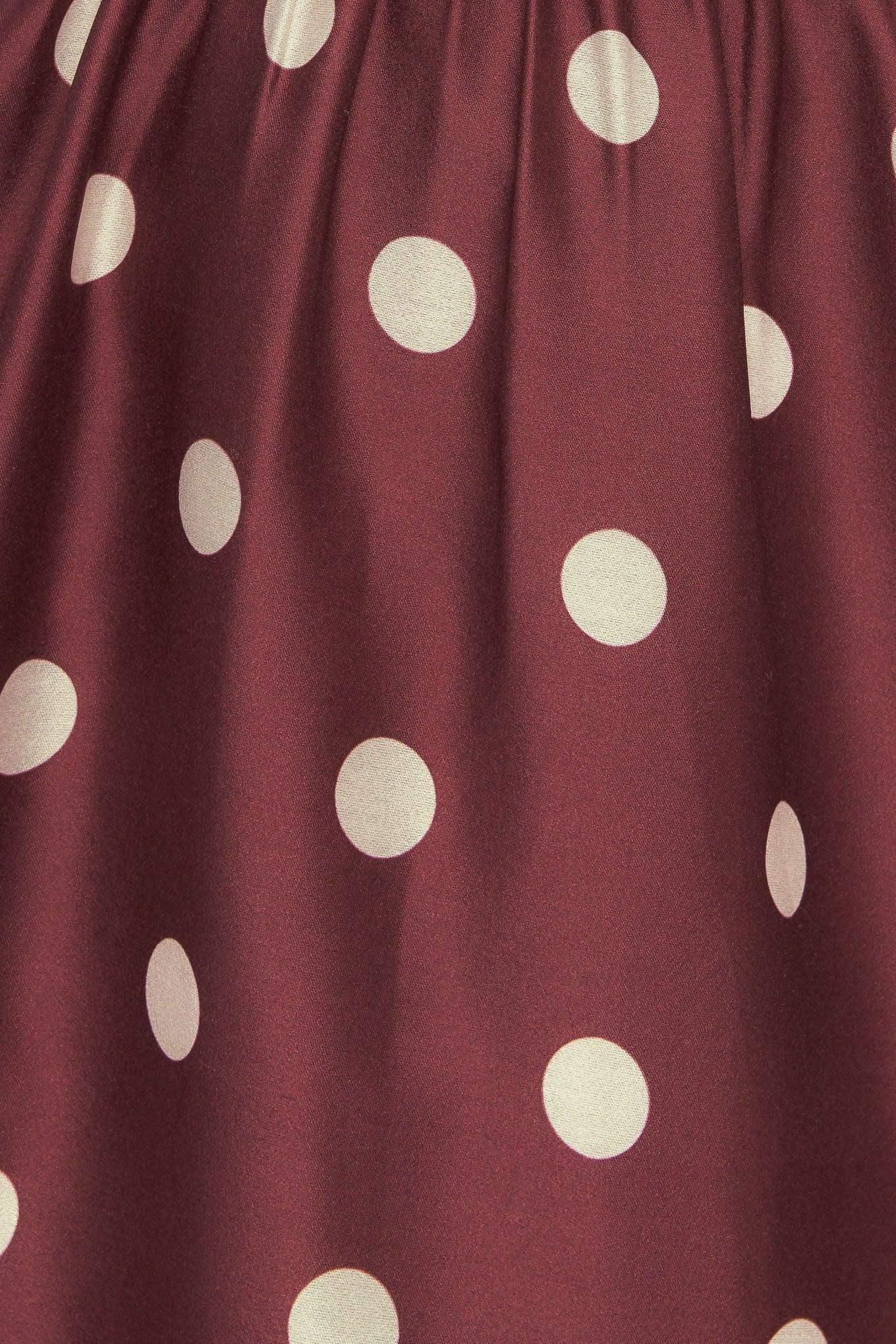 POLKA DOT CHIC BURGUNDY MIDI DRESS